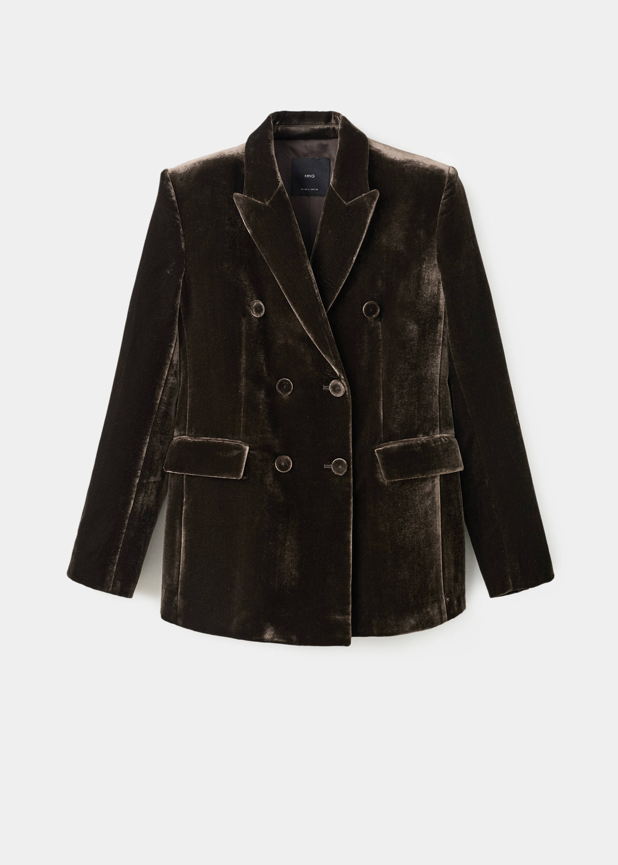 Blazer costume en velours double boutonnage - Article sans modèle