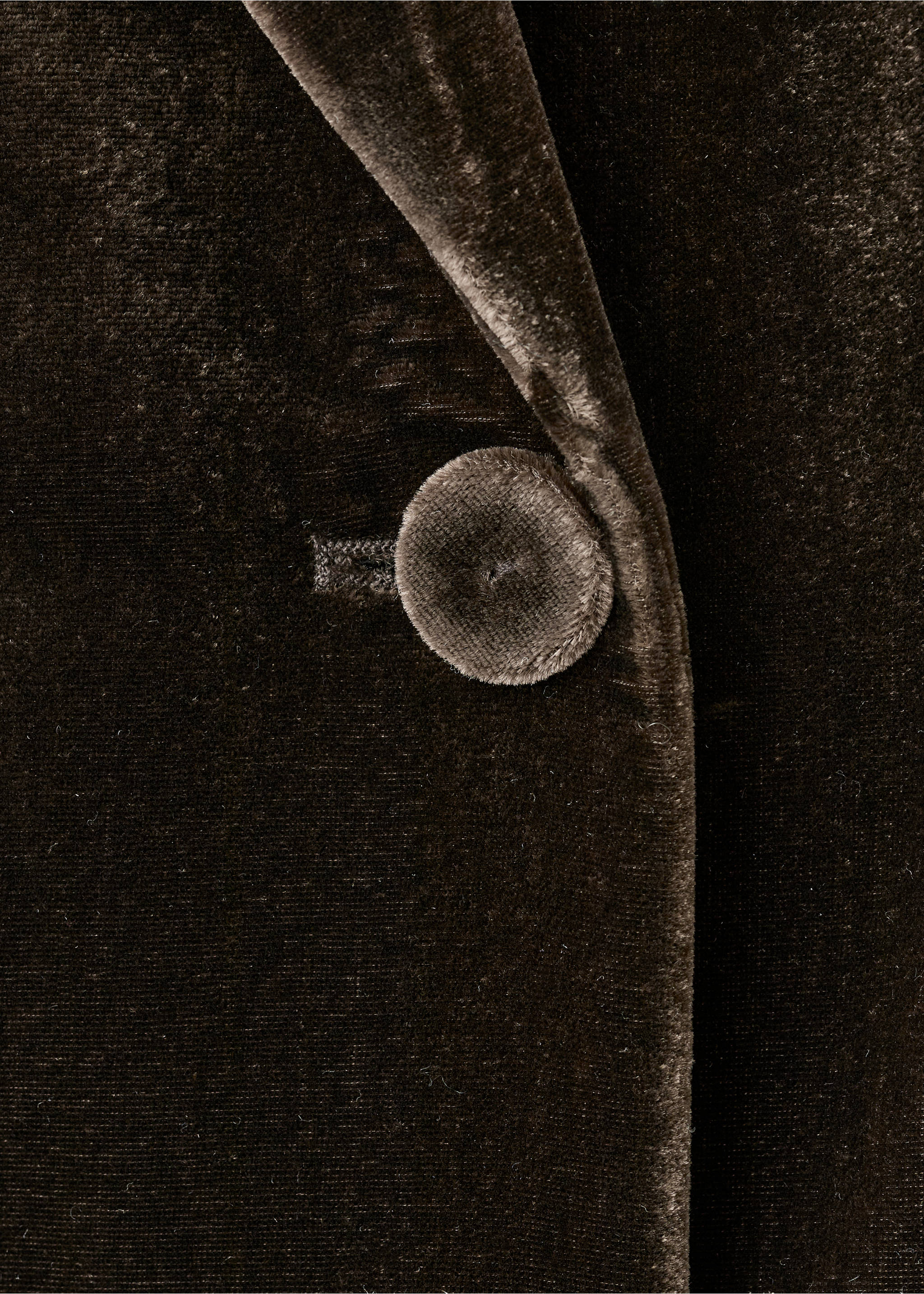 Blazer costume en velours double boutonnage - Détail de l'article 8, Chocolat. Ref: 17029407-00.