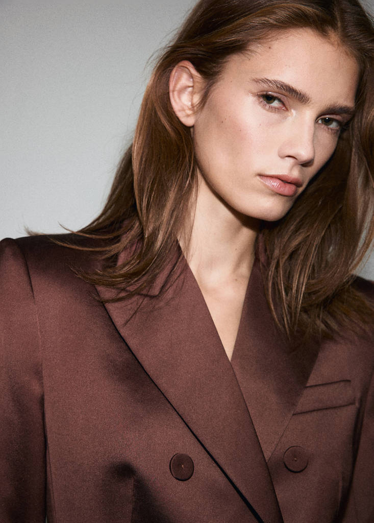 Satin suit jacket — Brown