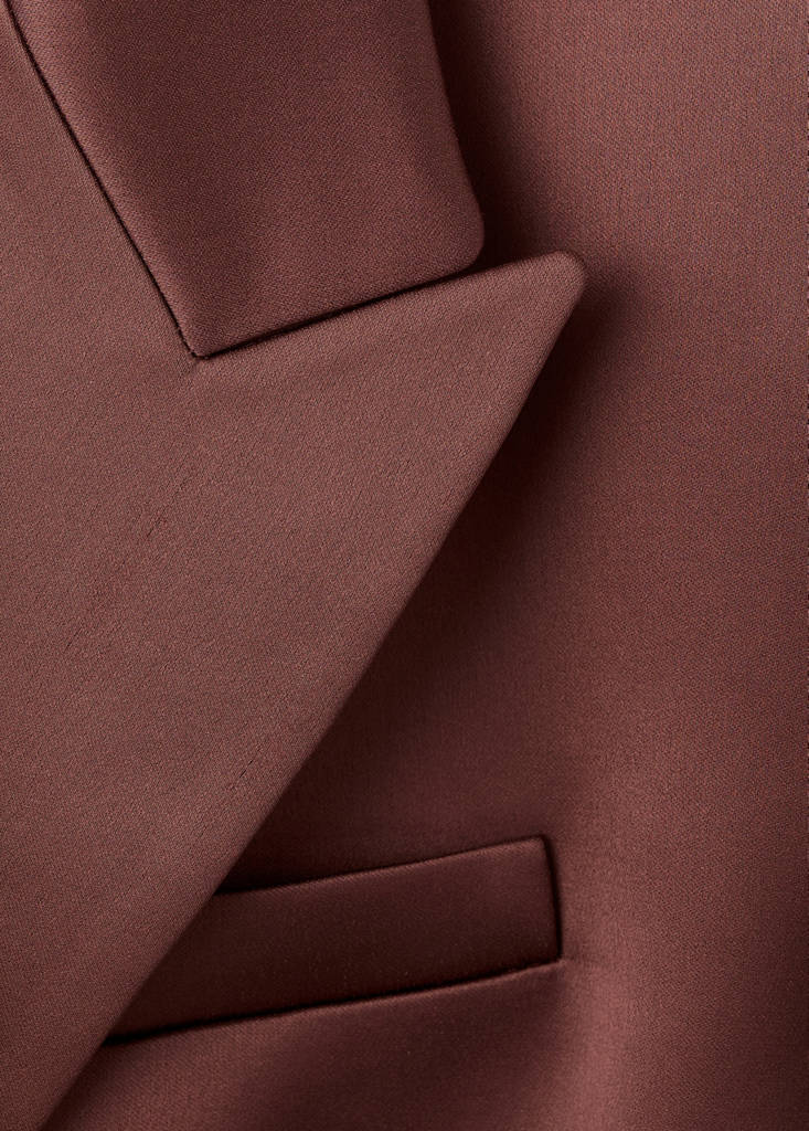 Satin suit jacket — Brown
