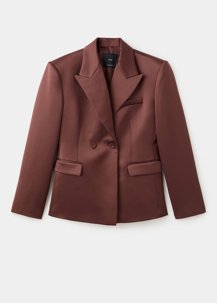 Satin suit jacket — Brown