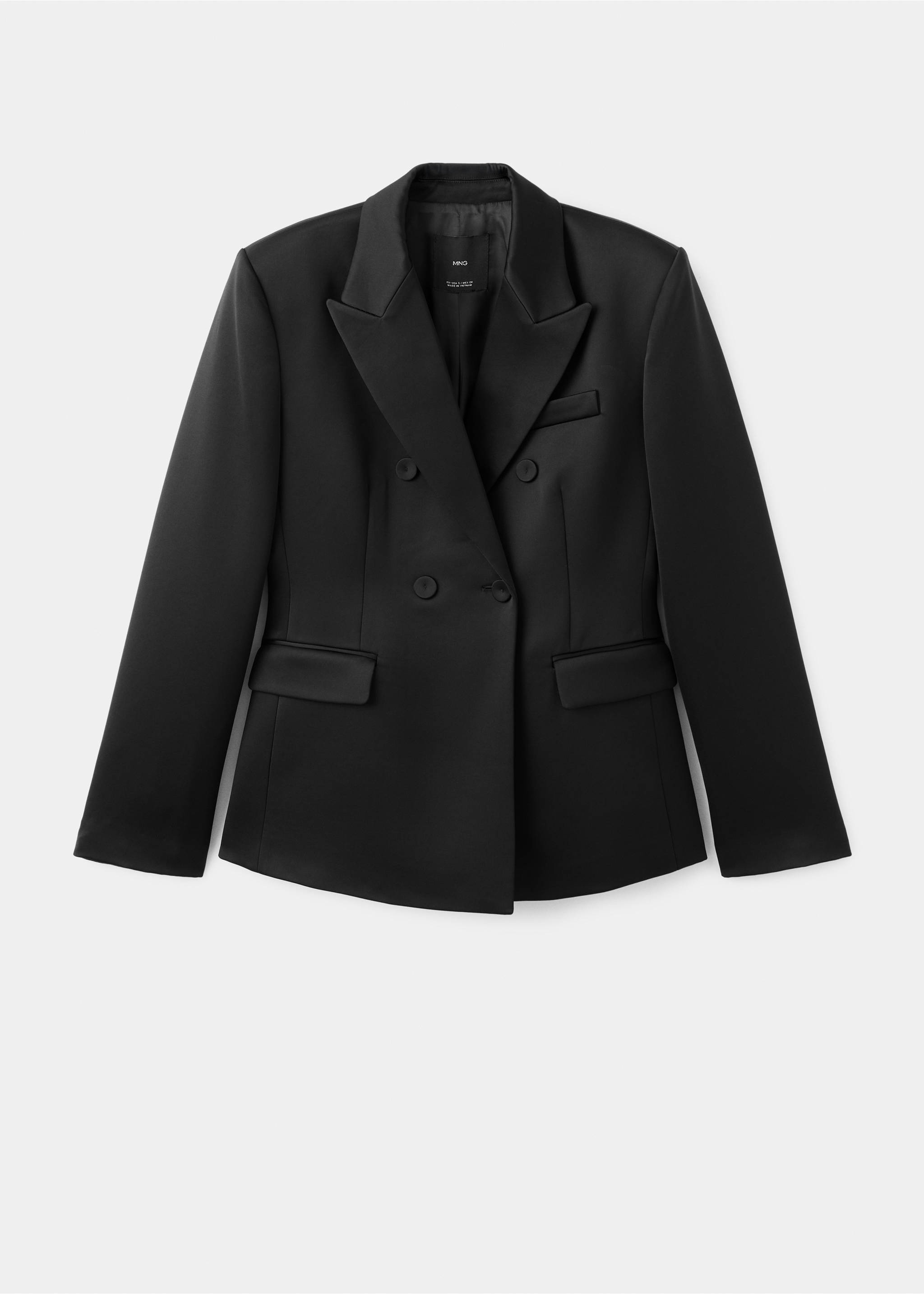 Blazer de costume satiné - Article sans modèle, Noir. Ref: 17029408-00.