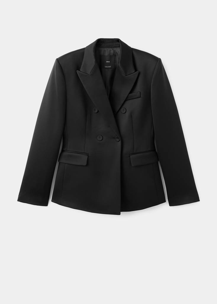 Satin suit jacket — Black