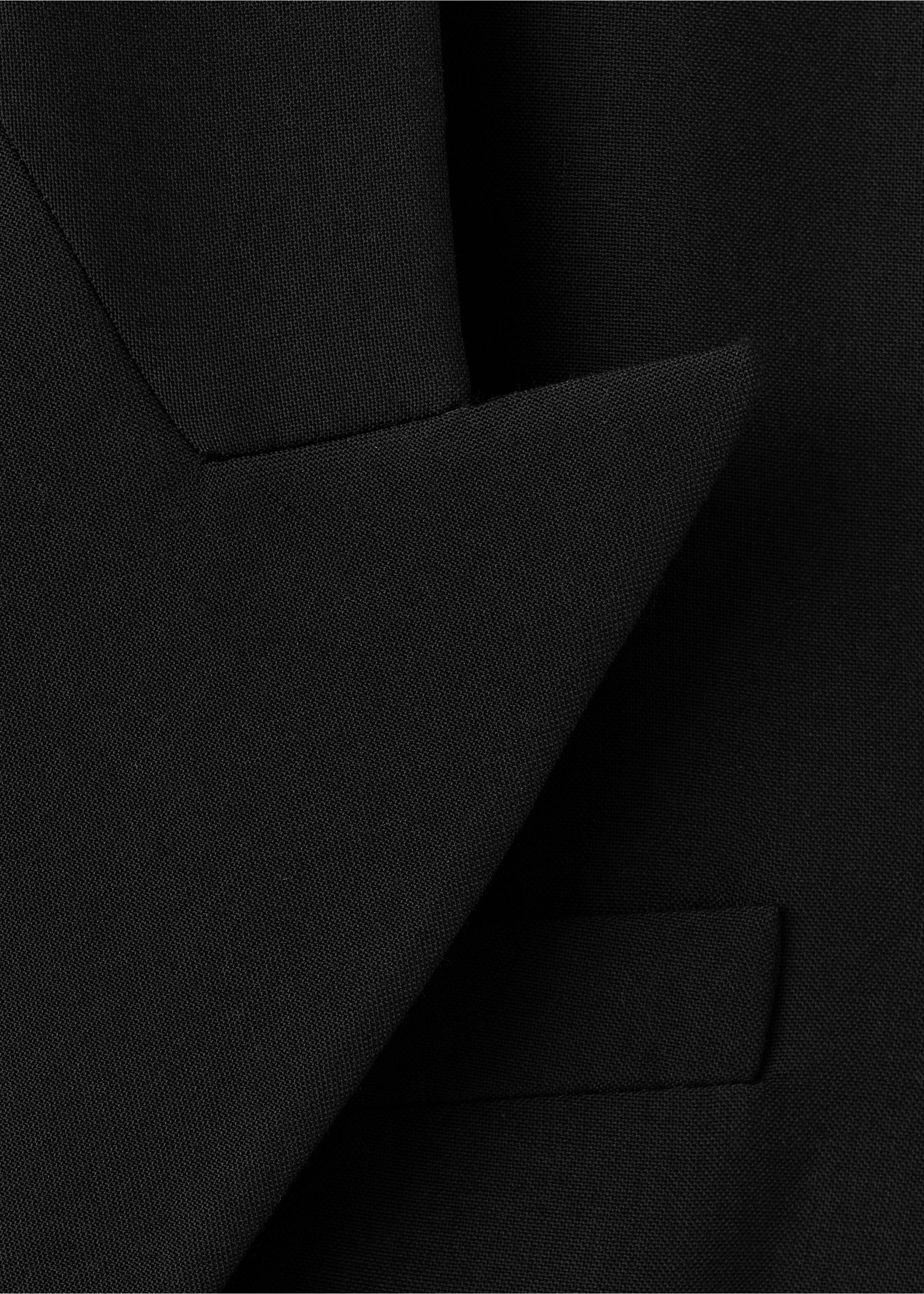 Double-breasted wool blend blazer - Details of the article 8, Black. Ref: 17029409-00.