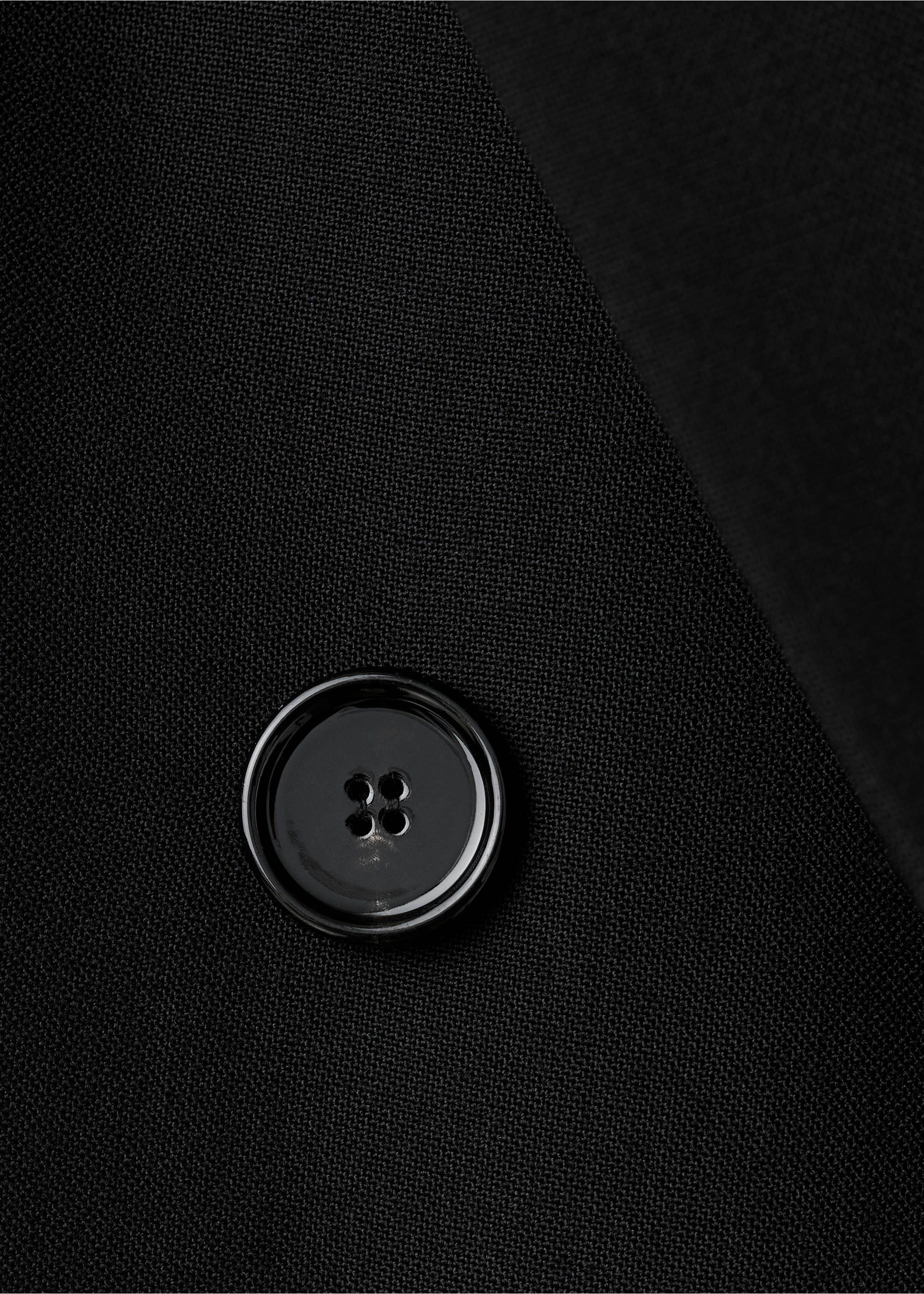 Double-breasted wool blend blazer - Details of the article 0, Black. Ref: 17029409-00.