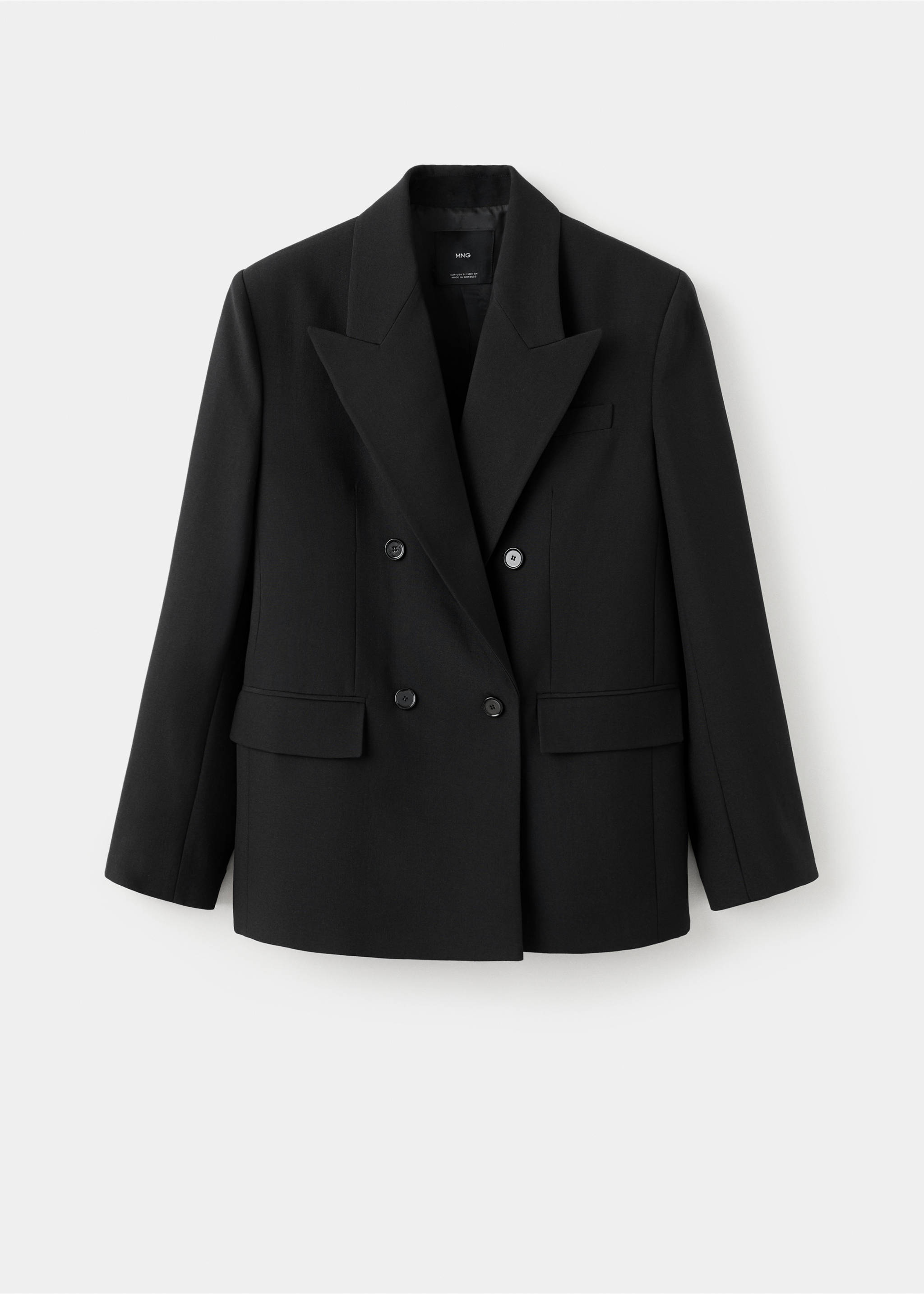 Double-breasted wool blend blazer - Article without model, Black. Ref: 17029409-00.