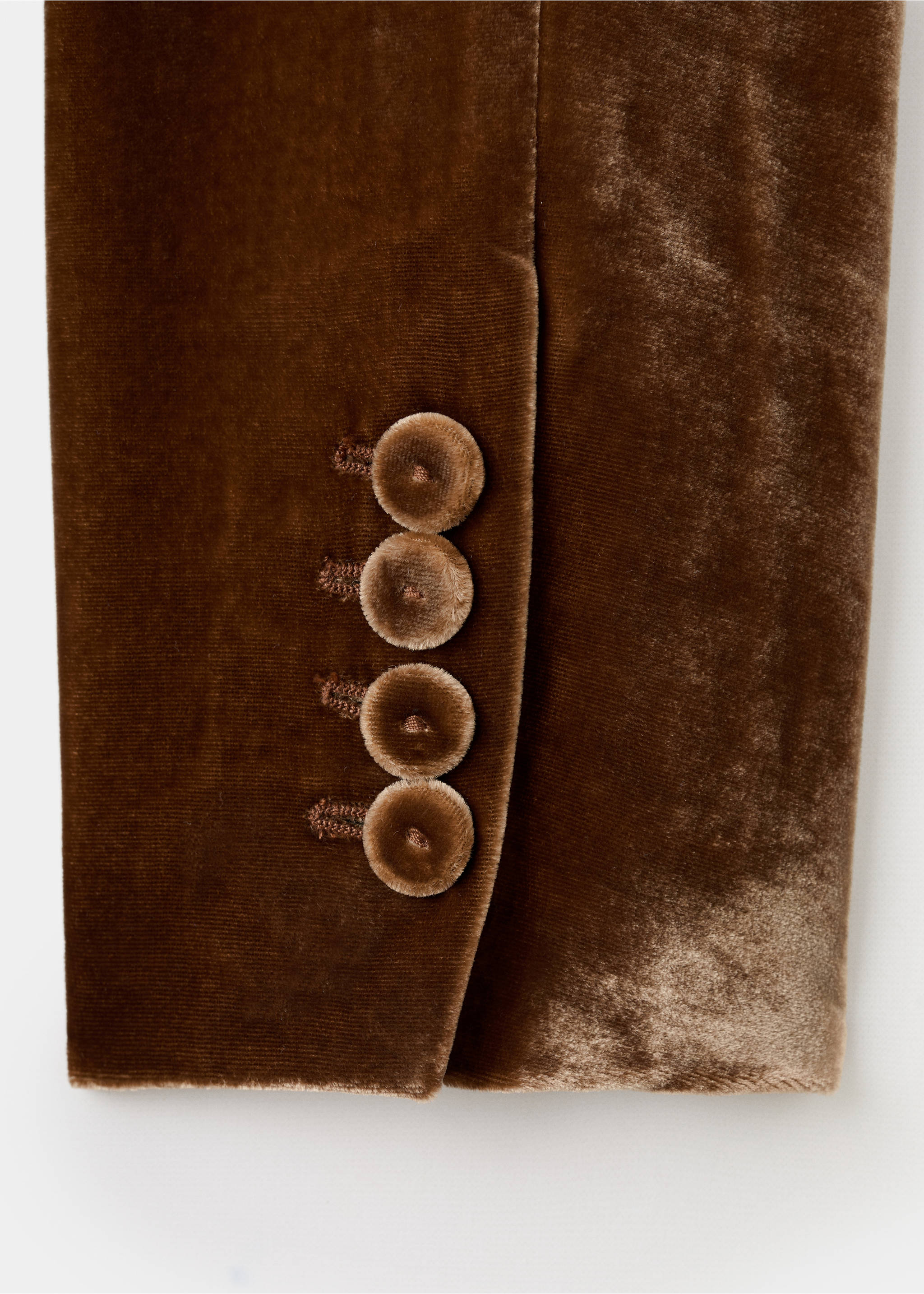 Blazer costume en velours double boutonnage - Détail de l'article 0, Caramel. Ref: 17029410-00.