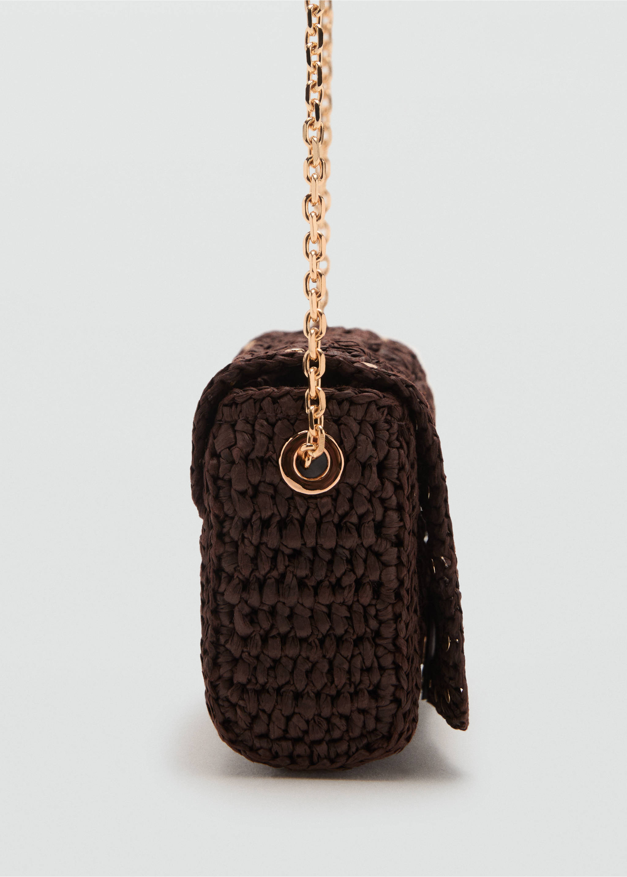 Bolso mini bandolera fibra natural - Detalle del artículo 1, Chocolate. Ref: 17031121-00.
