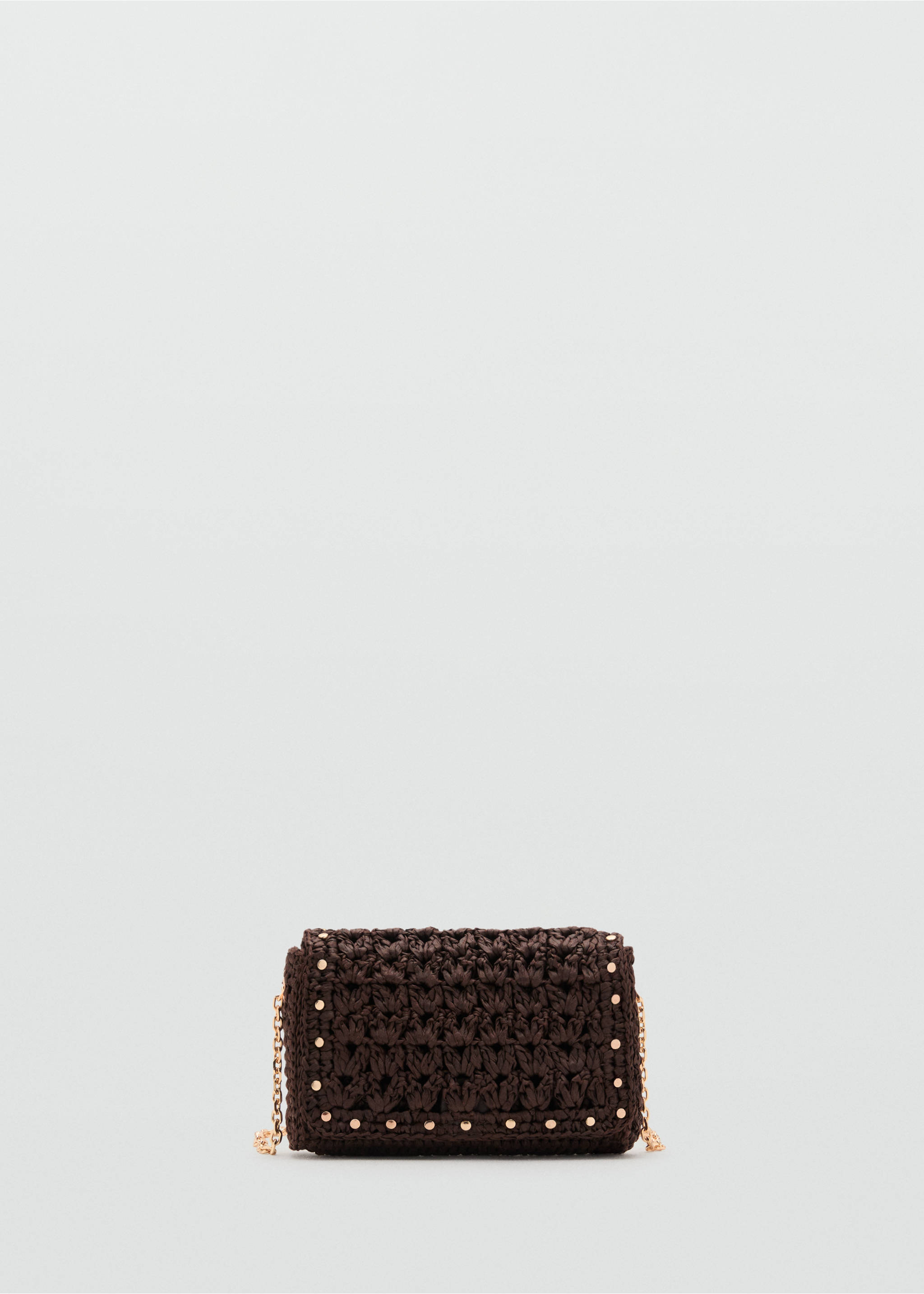 Bolso mini bandolera fibra natural - Artículo sin modelo, Chocolate. Ref: 17031121-00.