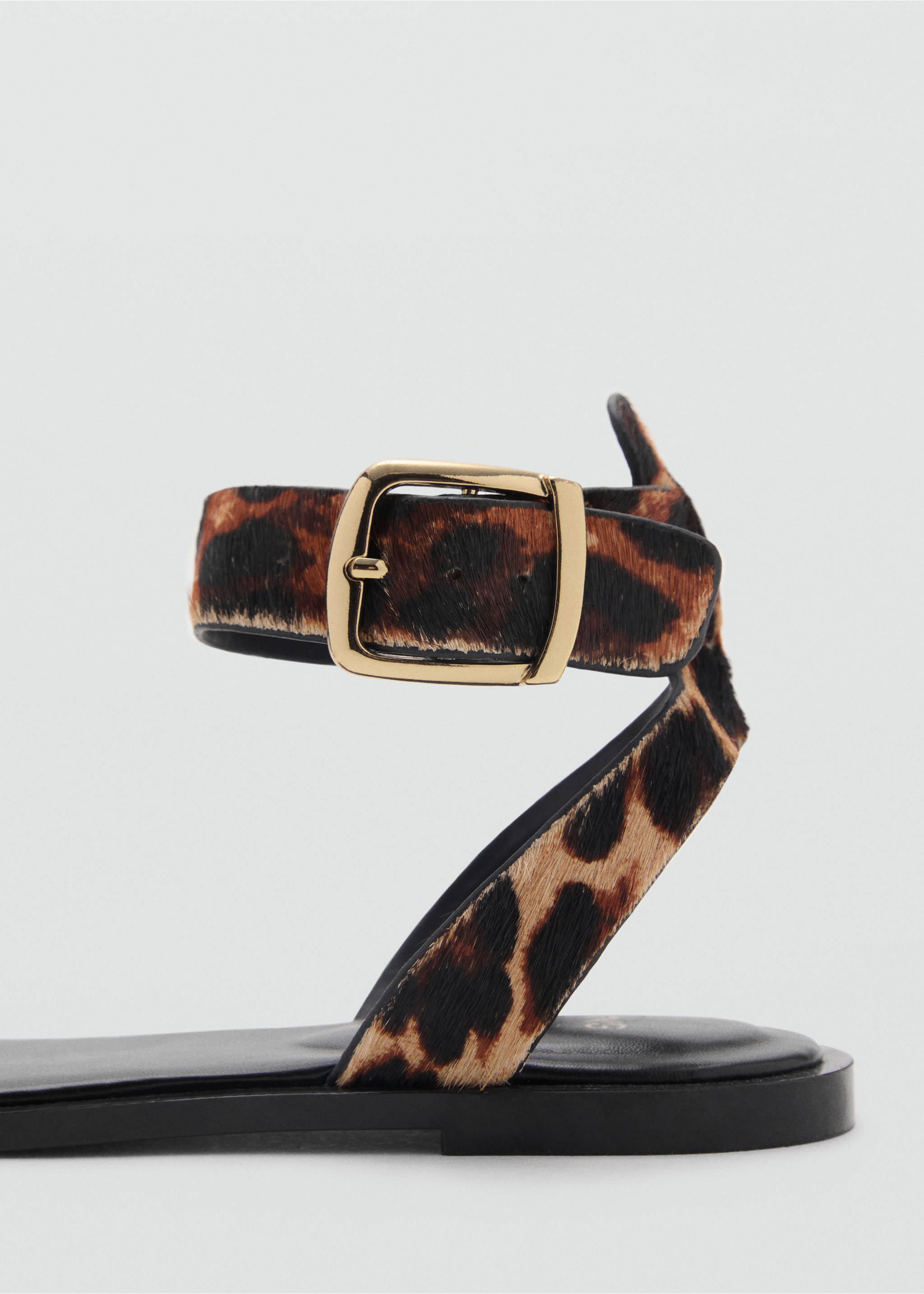 Sandalia piel animal print - Detalle del artículo 1, Negro. Ref: 17031122-00.