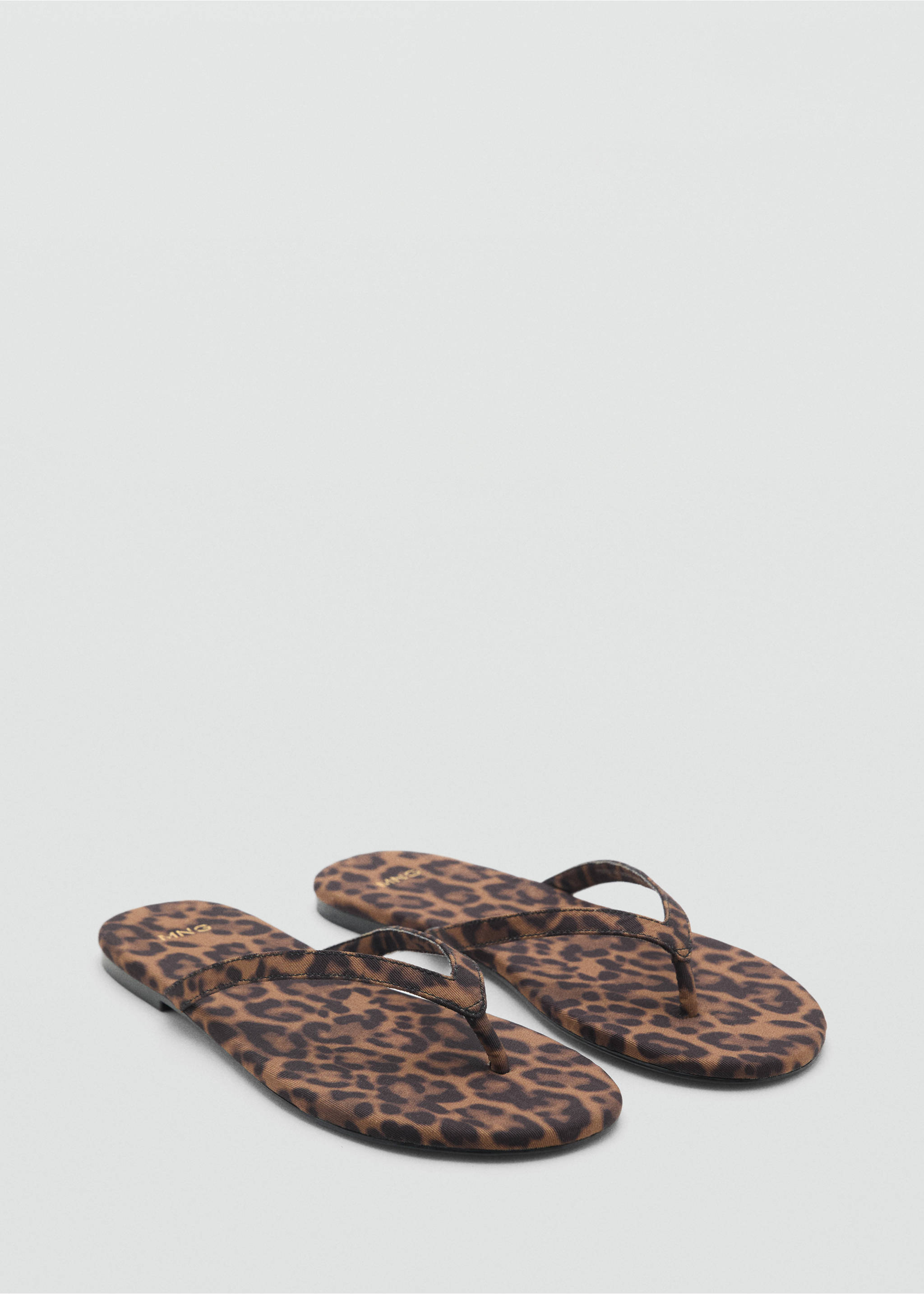 Leopard-print sandals with strap - Medium plane, Black. Ref: 17031124-00.