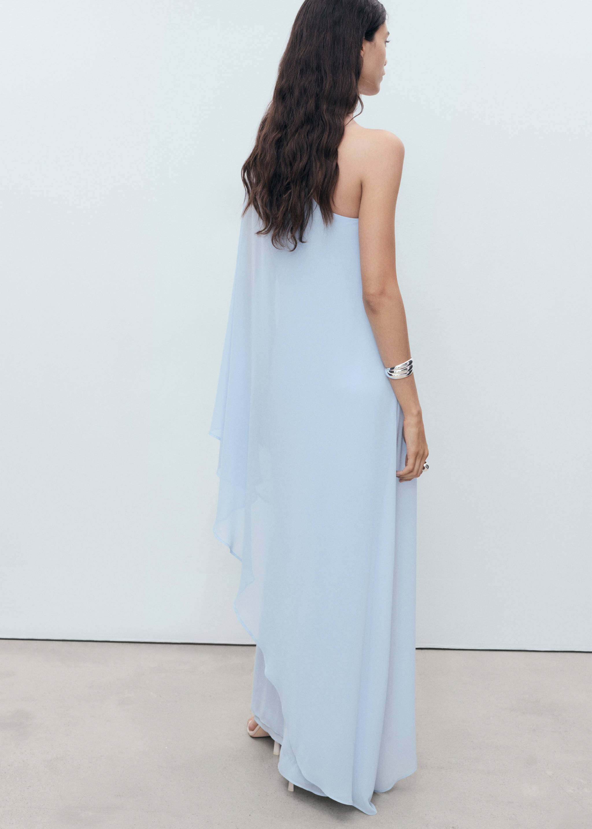 Asymmetrical double-layer dress - Reverse of the article