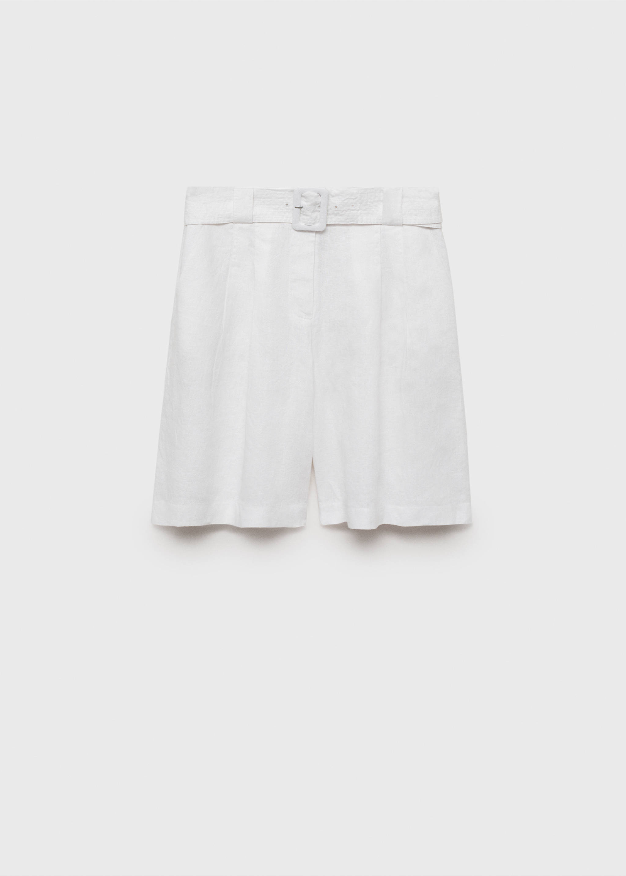 Bermuda lin ceinture - Article sans modèle, Blanc. Ref: 17031126-00.