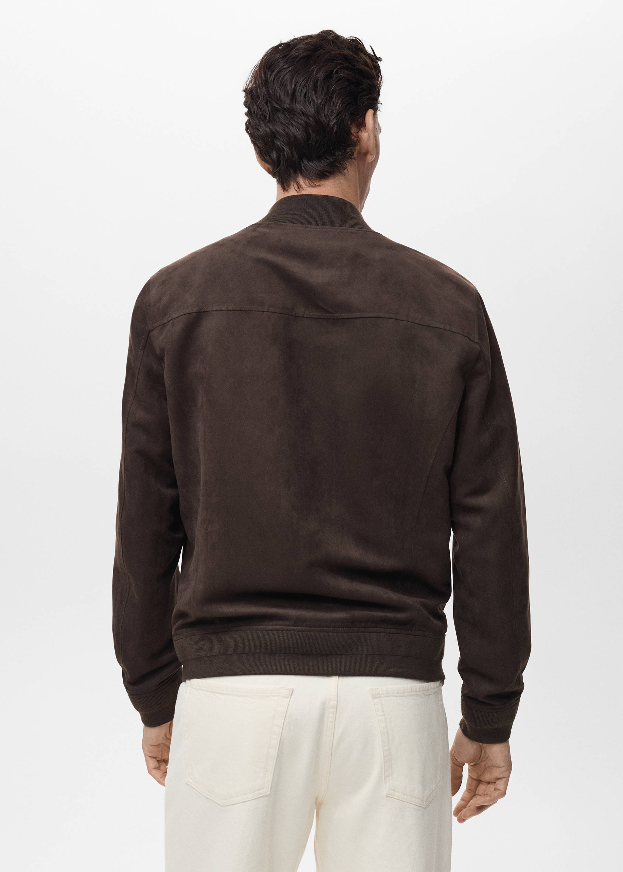 Suede-effect bomber jacket - Reverse of the article