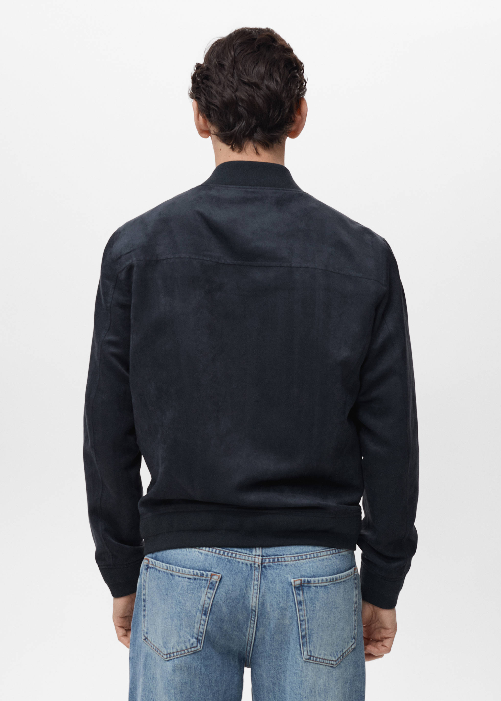 Suede-effect bomber jacket - Reverse of the article