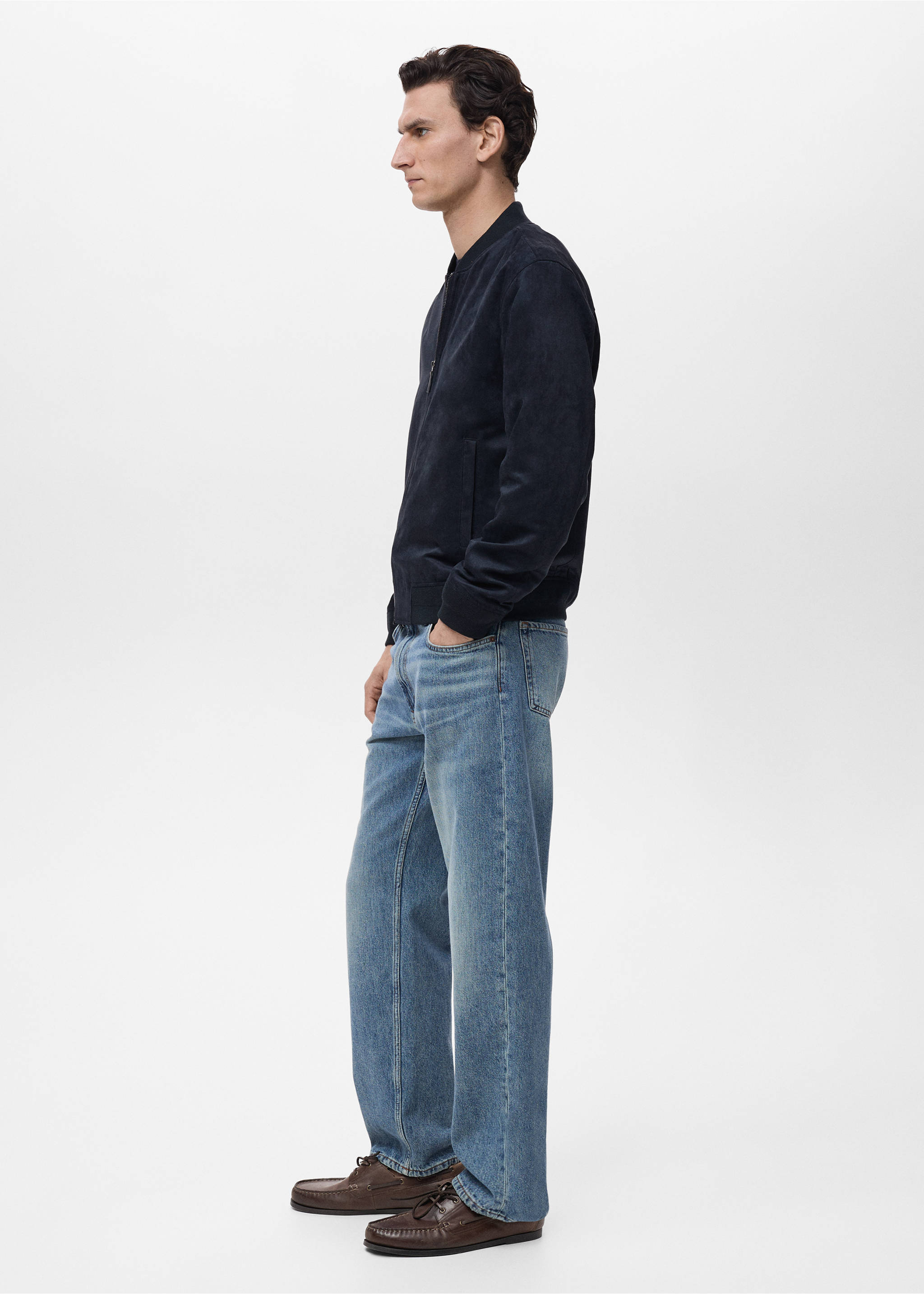 Куртка бомбер из искусственной замши - Деталь изделия 5, Синяя ночь. Ref: 17031136-00.