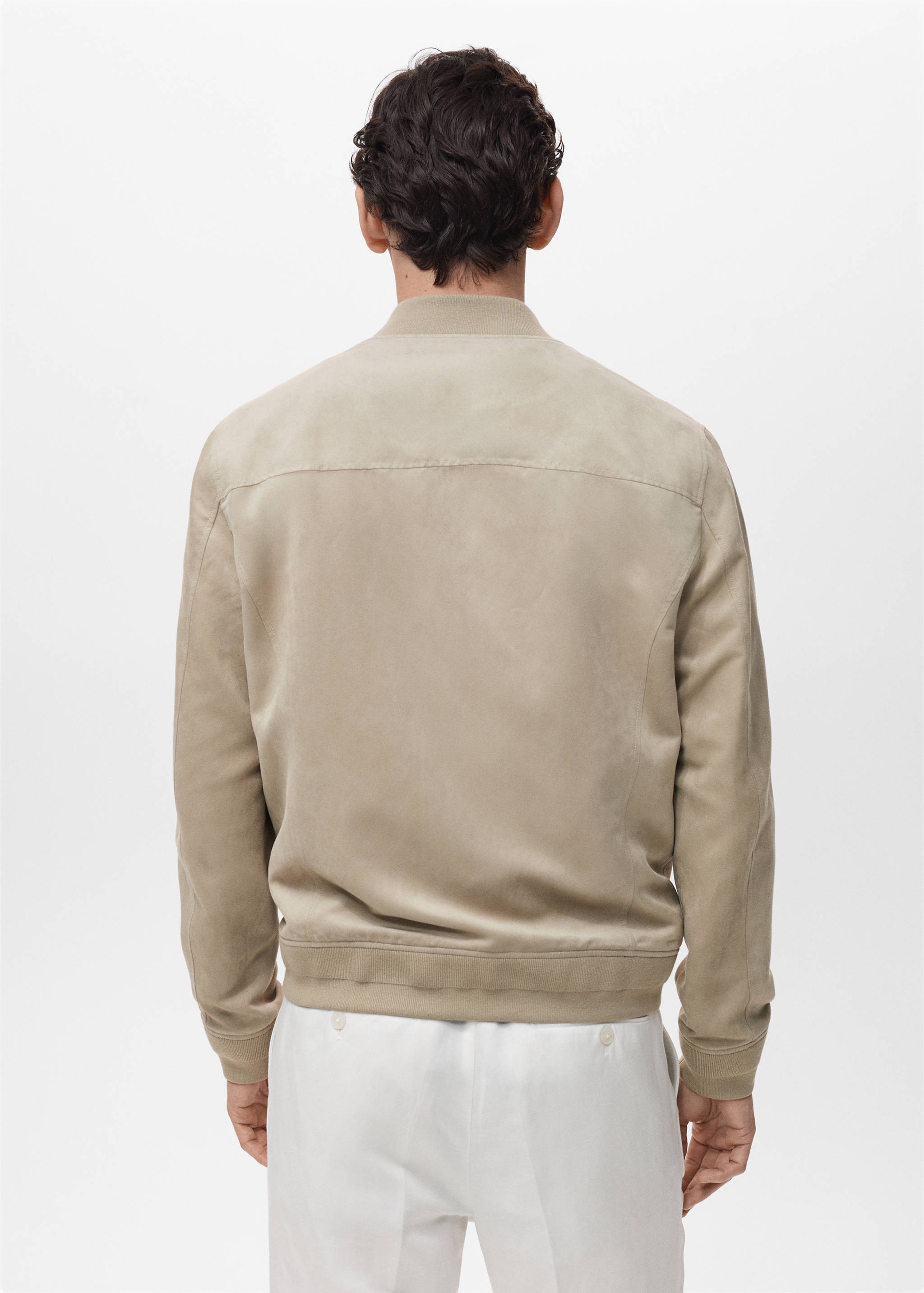 Suede-effect bomber jacket - Reverse of the article