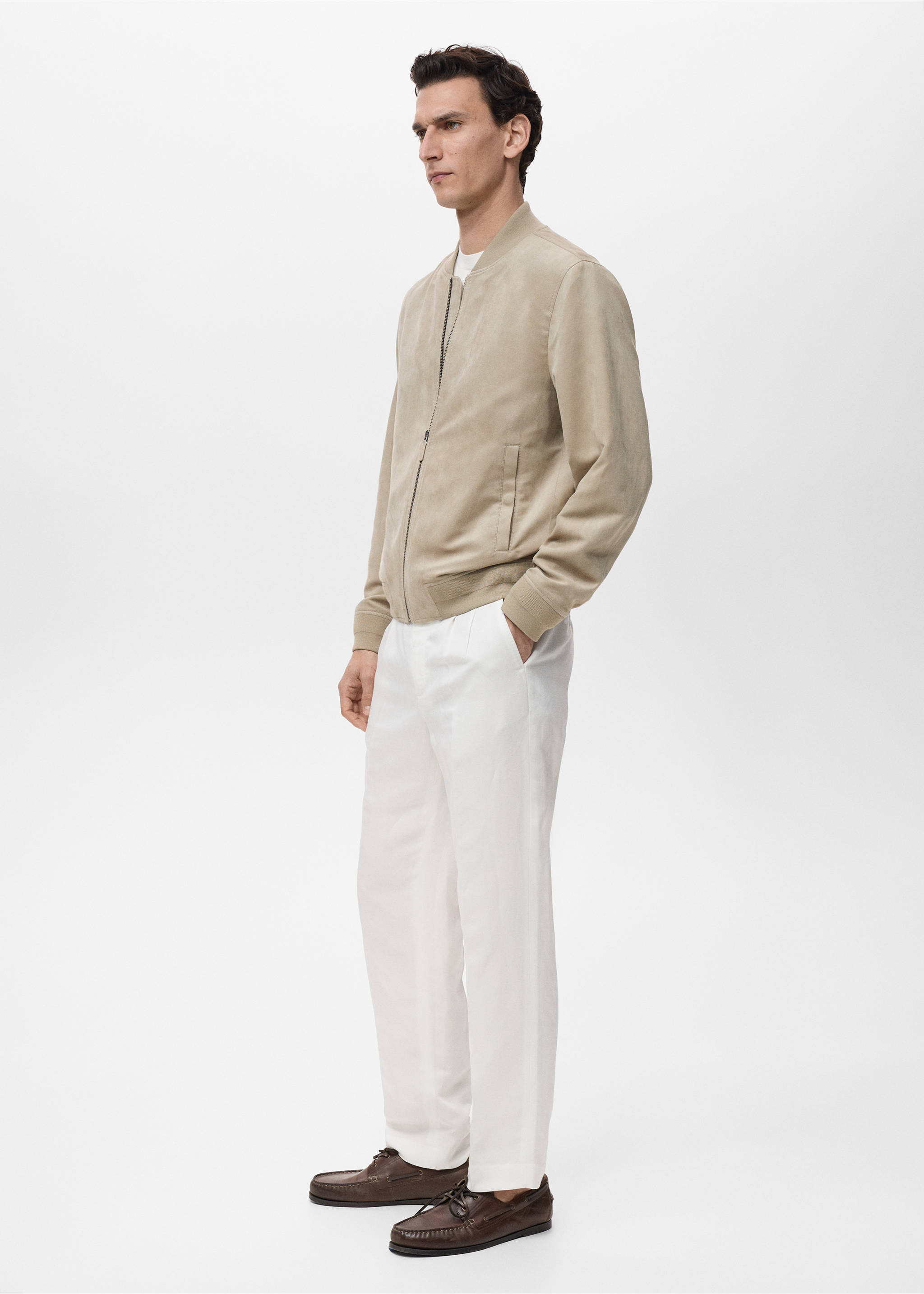 Куртка бомбер из искусственной замши - Деталь изделия 2, Серый. Ref: 17031136-00.