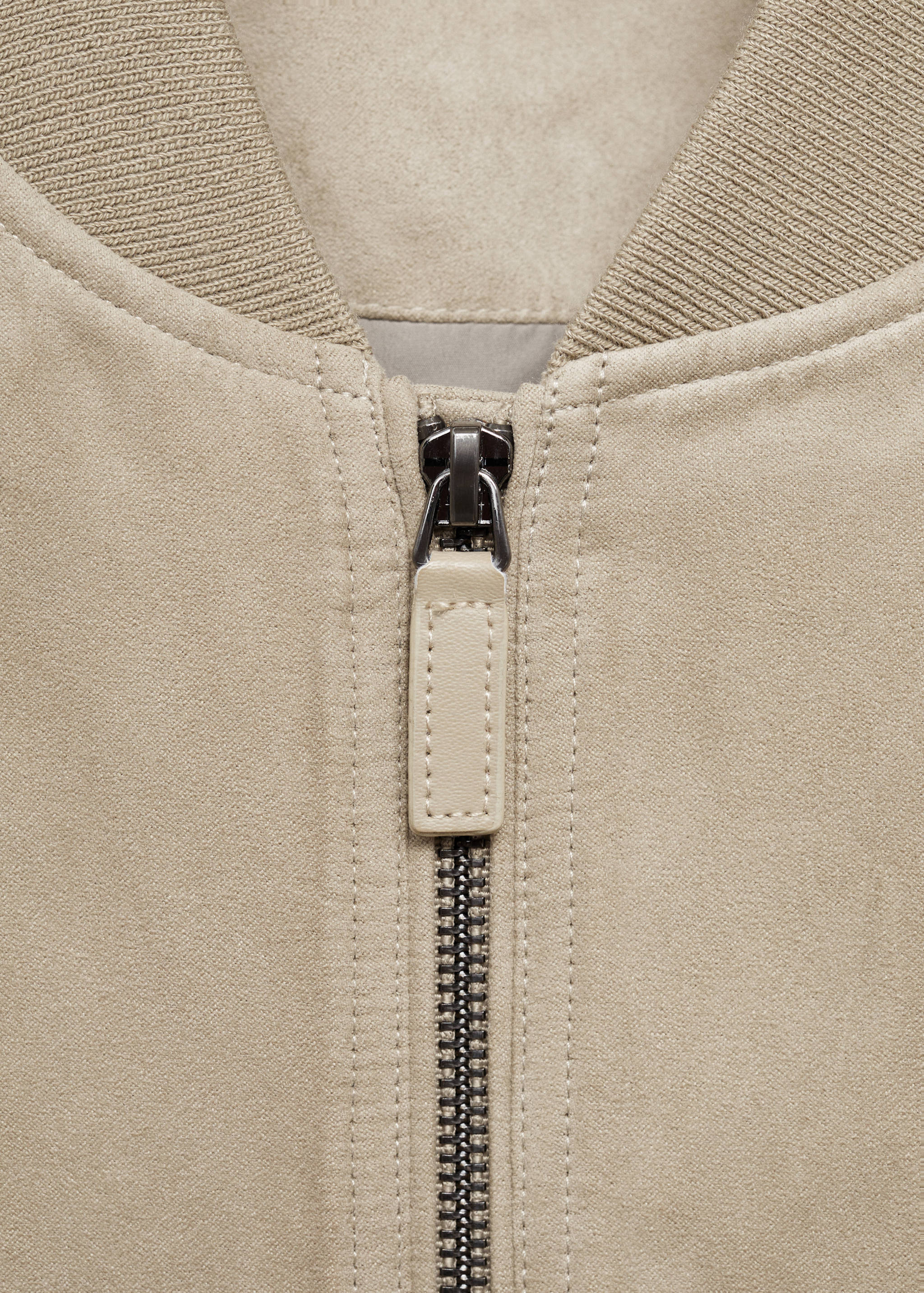 Suede-effect bomber jacket - Details of the article 8