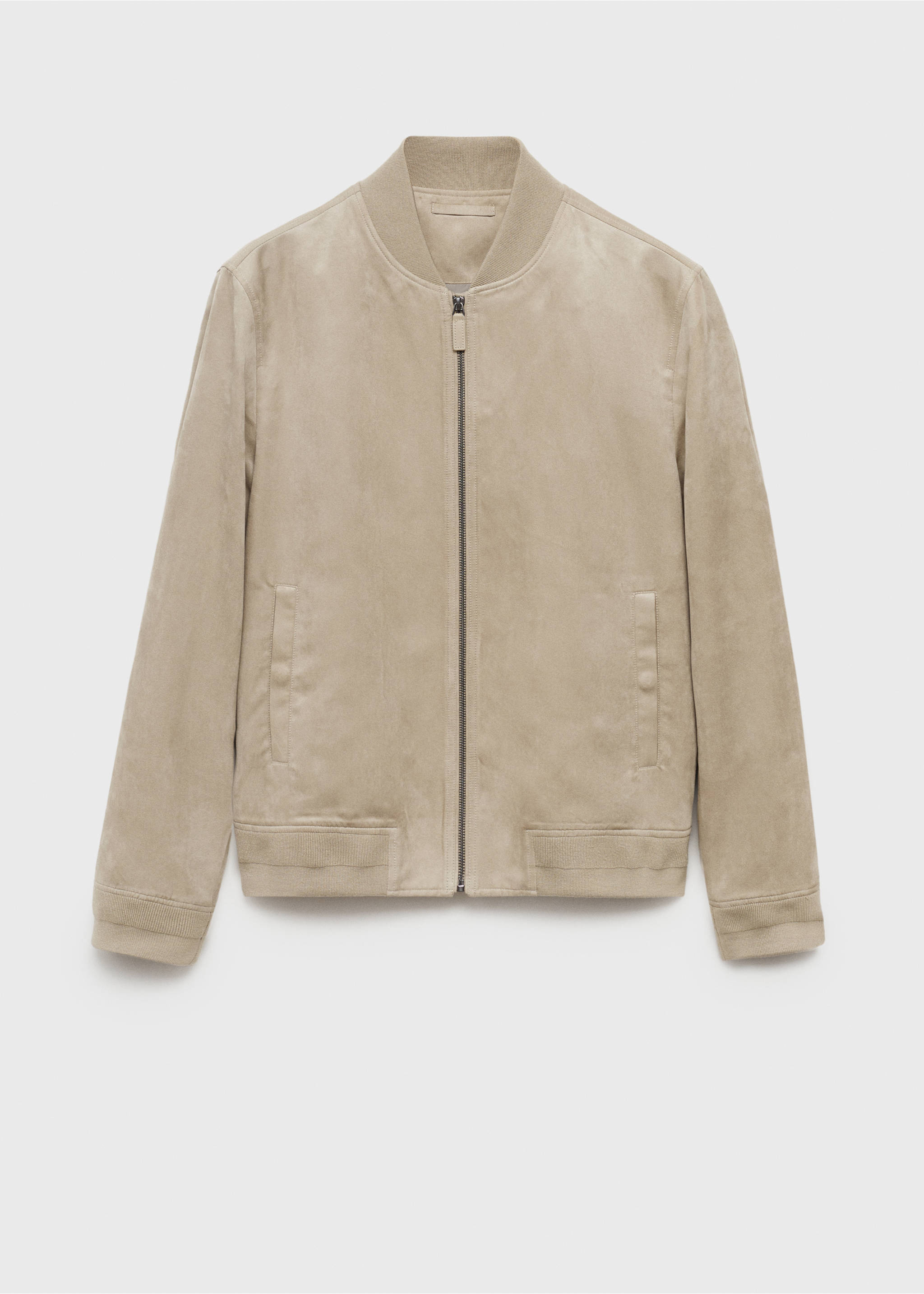 Veste bomber effet daim - Article sans modèle, Gris. Ref: 17031136-00.