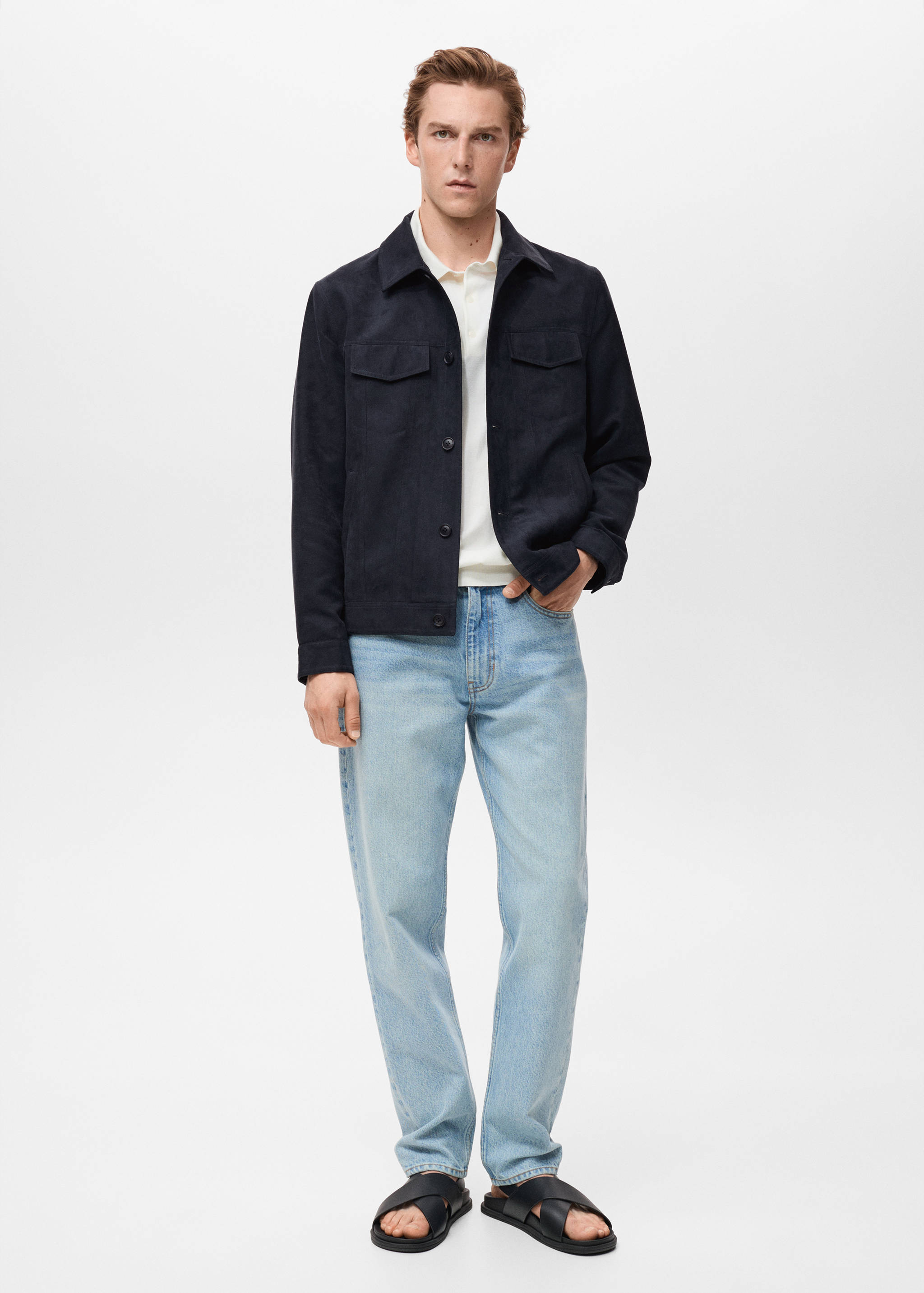 Faux suede leather overshirt - General plane