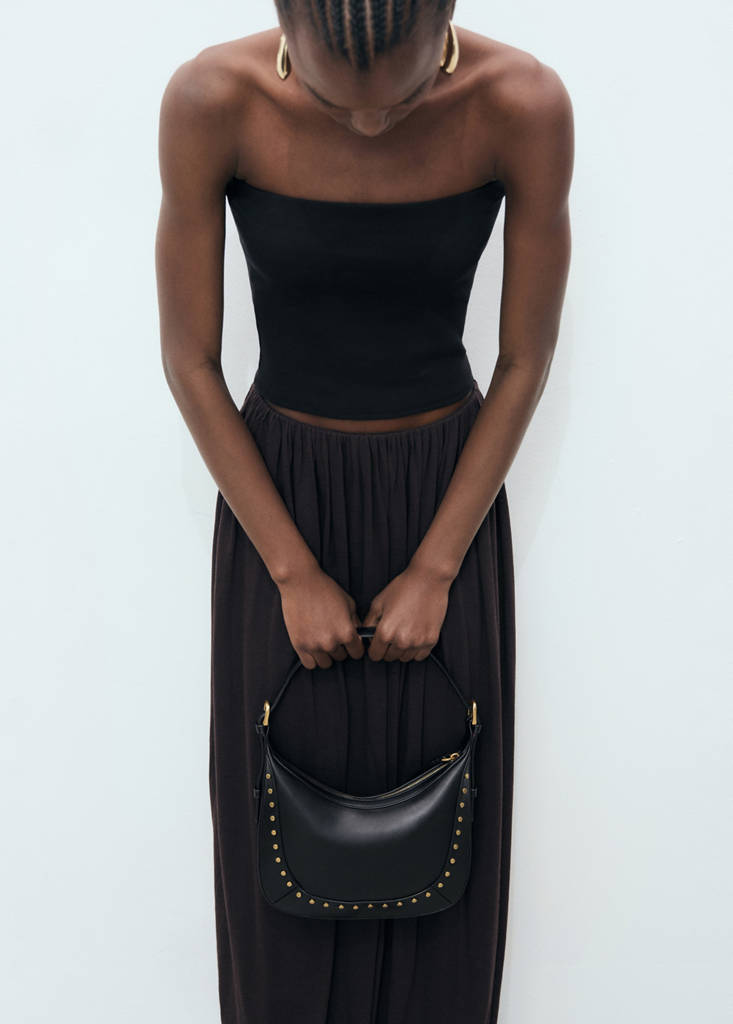 Small studded shoulder bag — Black