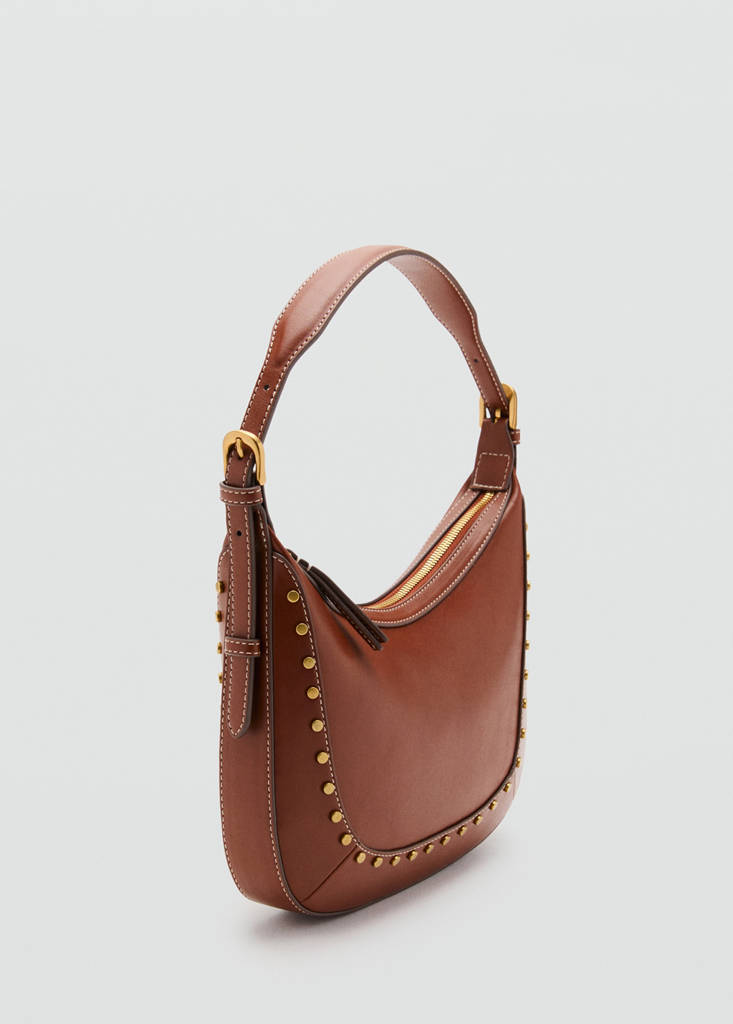 Small studded shoulder bag — Leather