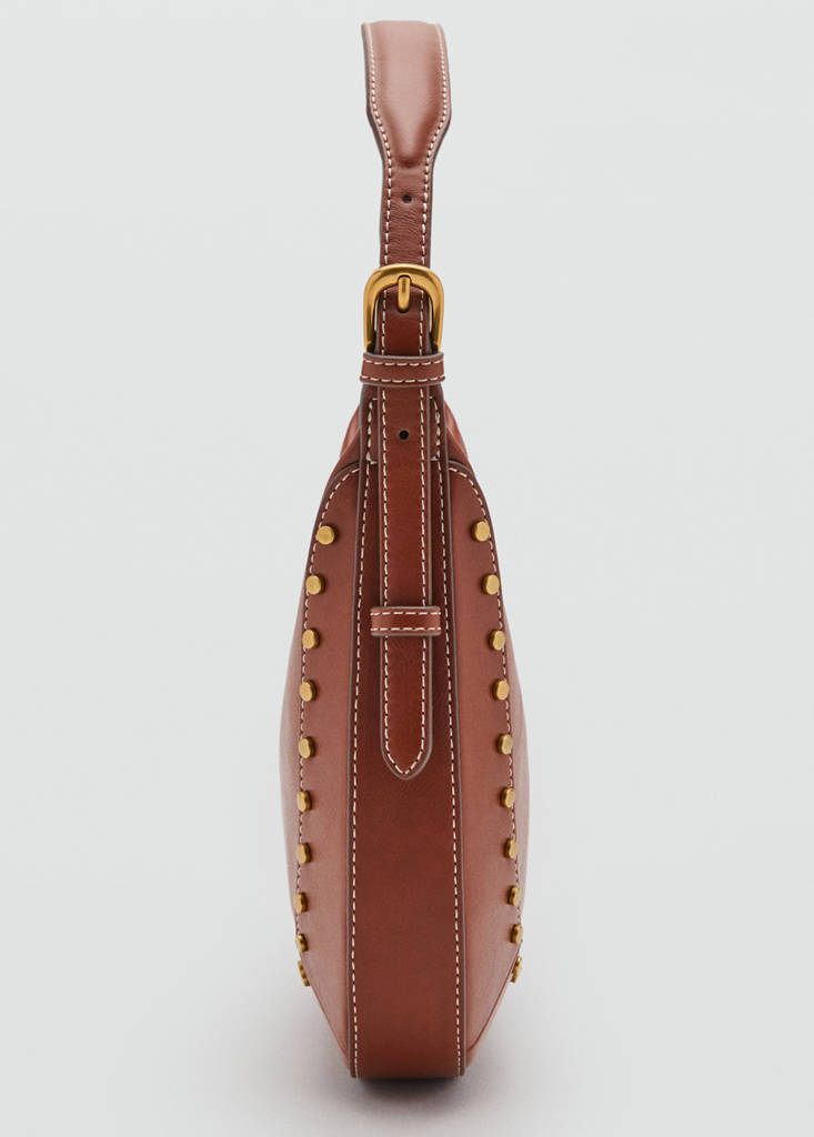 Small studded shoulder bag — Leather