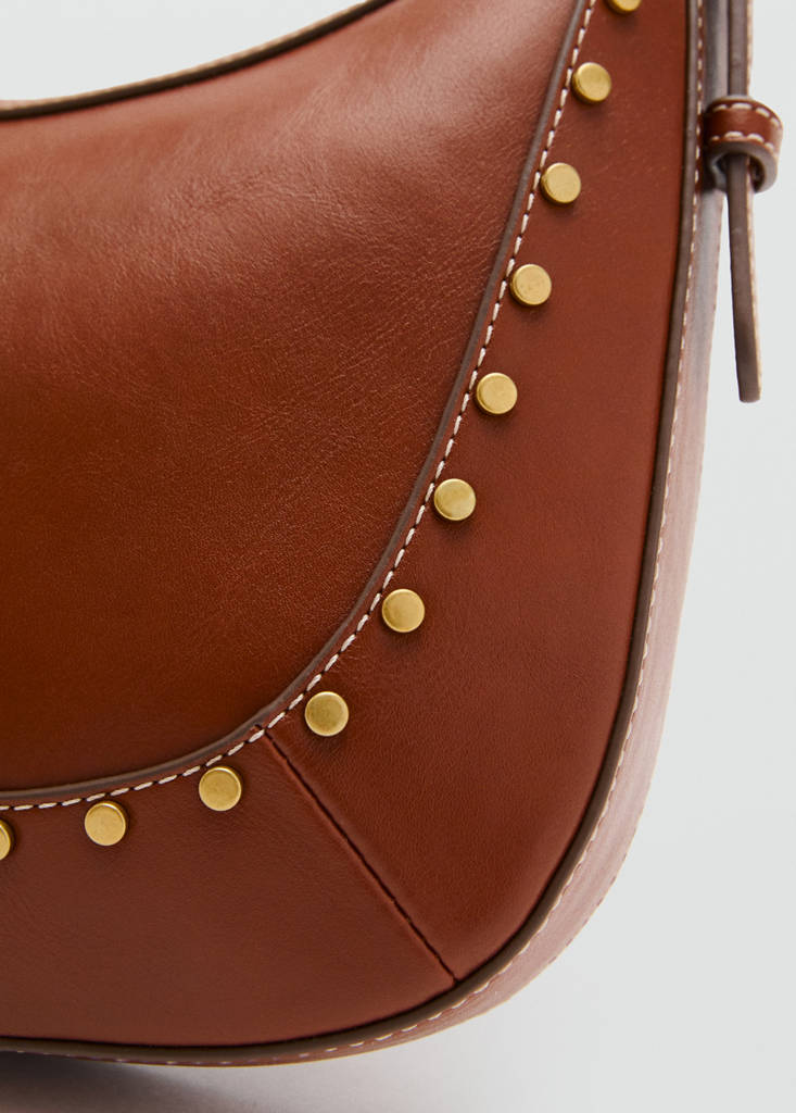 Small studded shoulder bag — Leather