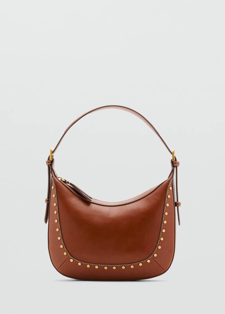 Small studded shoulder bag — Leather