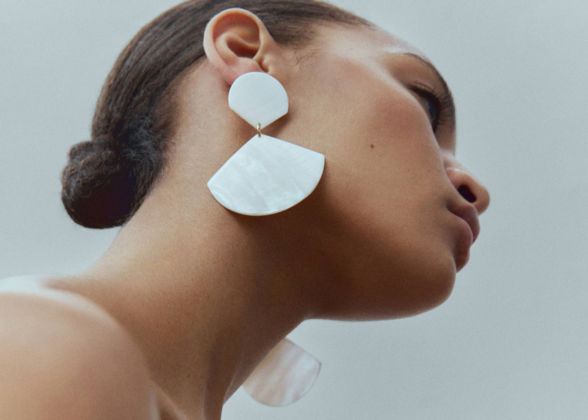 Shell pendant earrings - Panoramic plane