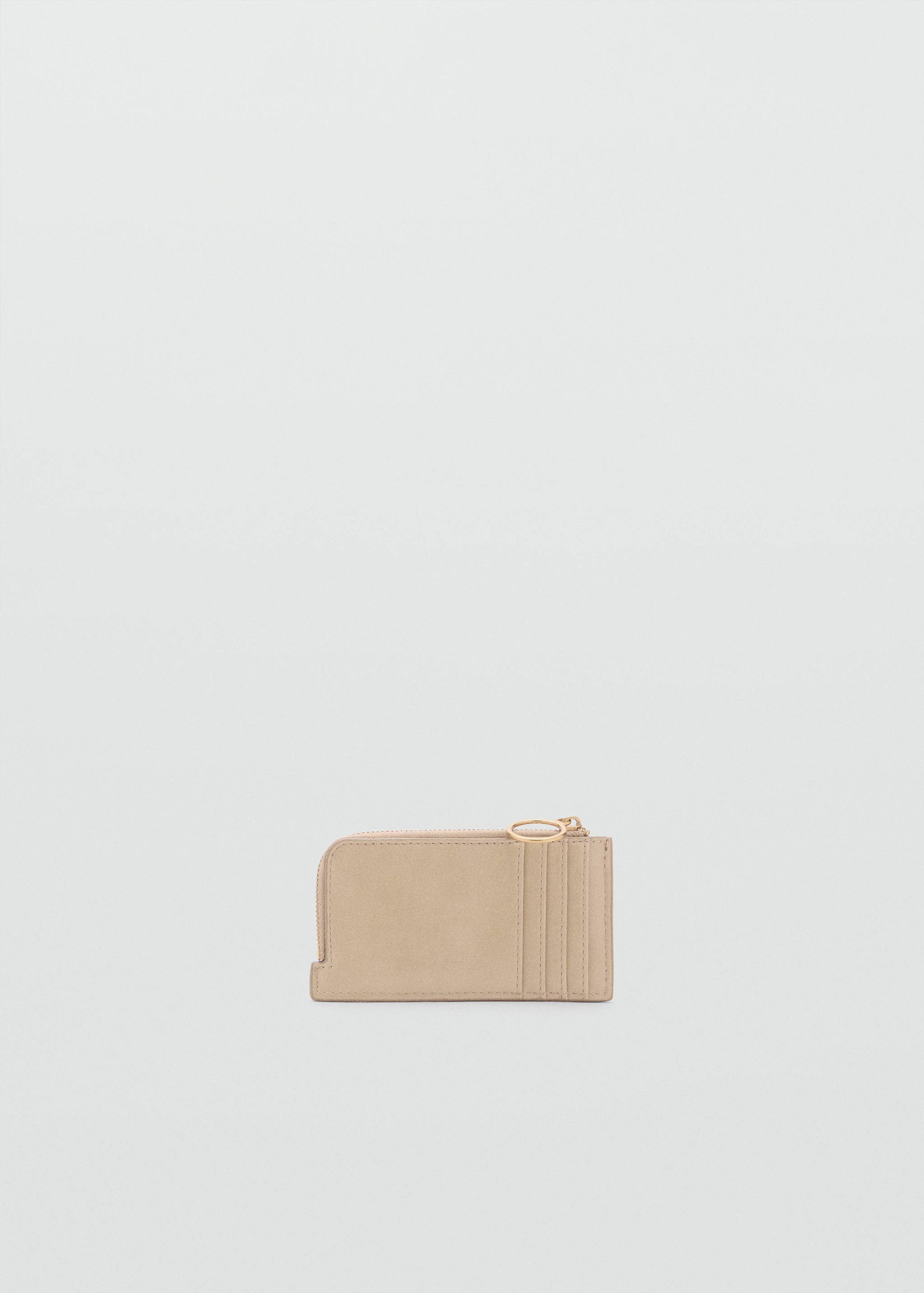 Porte-clé cuir synthétique effet grainé à zip - Plan moyen