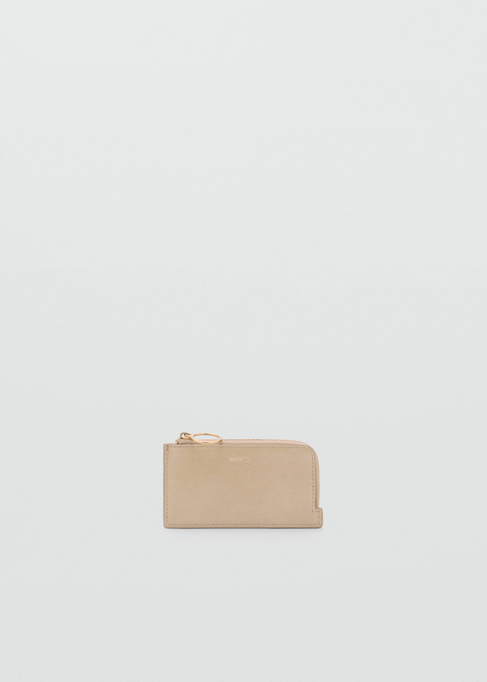 Pebble-effect leather card holder with zip - Article without model