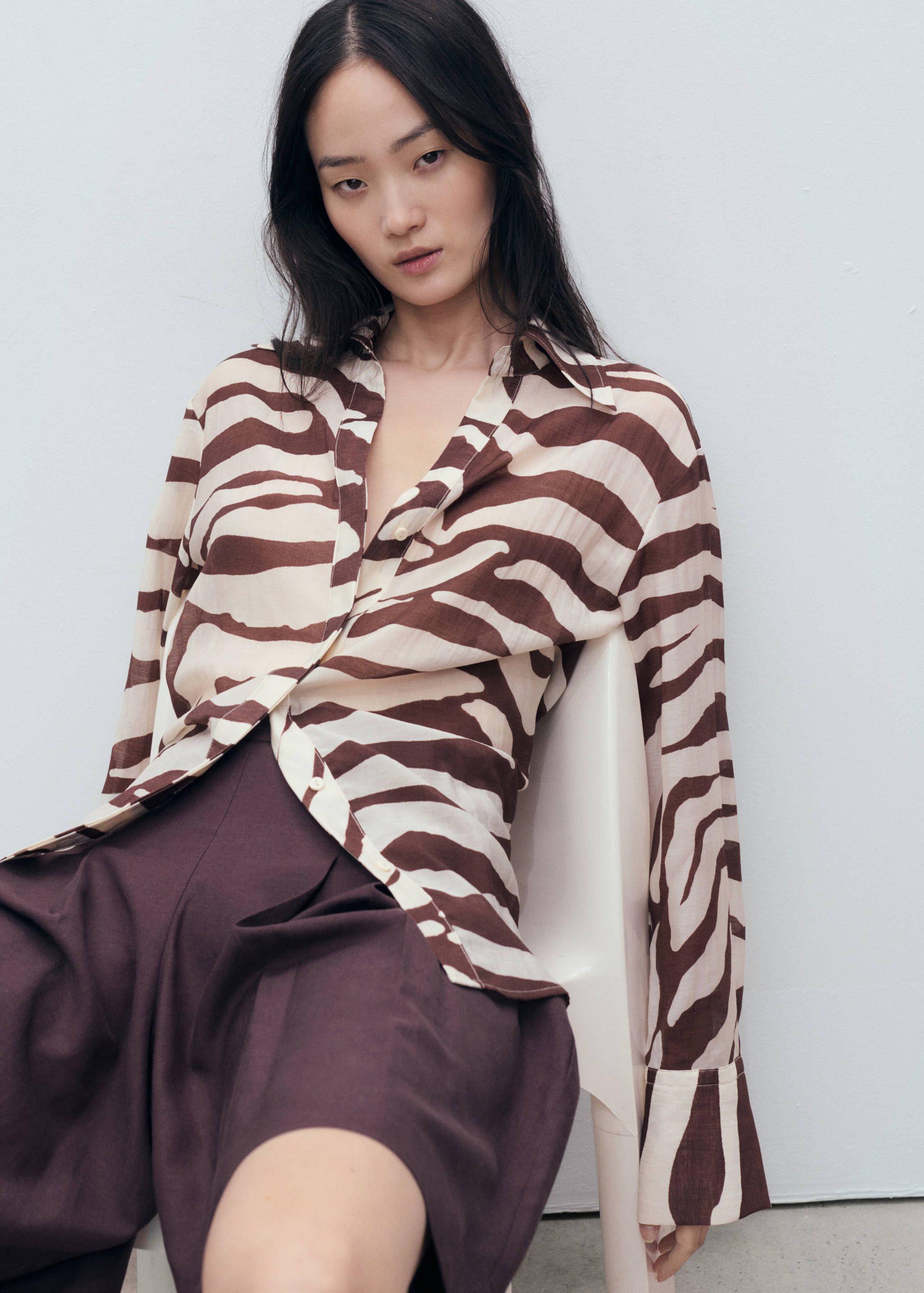Flowy zebra printed shirt - Details of the article 2
