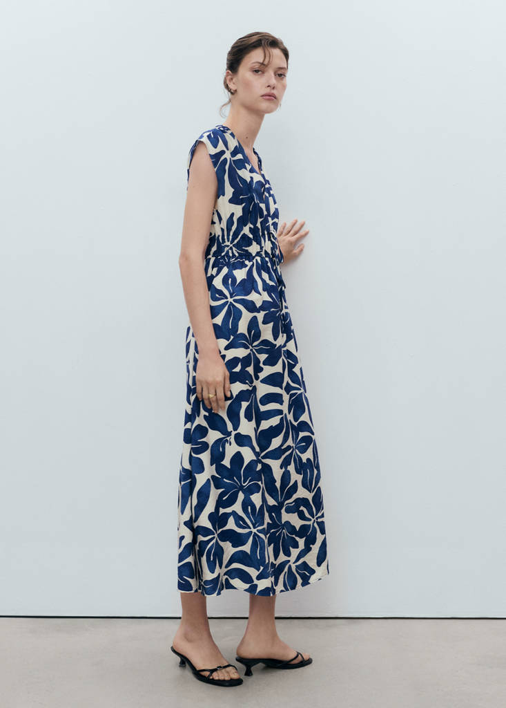 Long printed dress — Blue