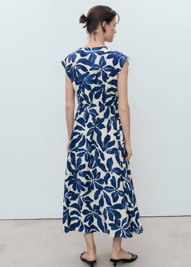 Long printed dress — Blue