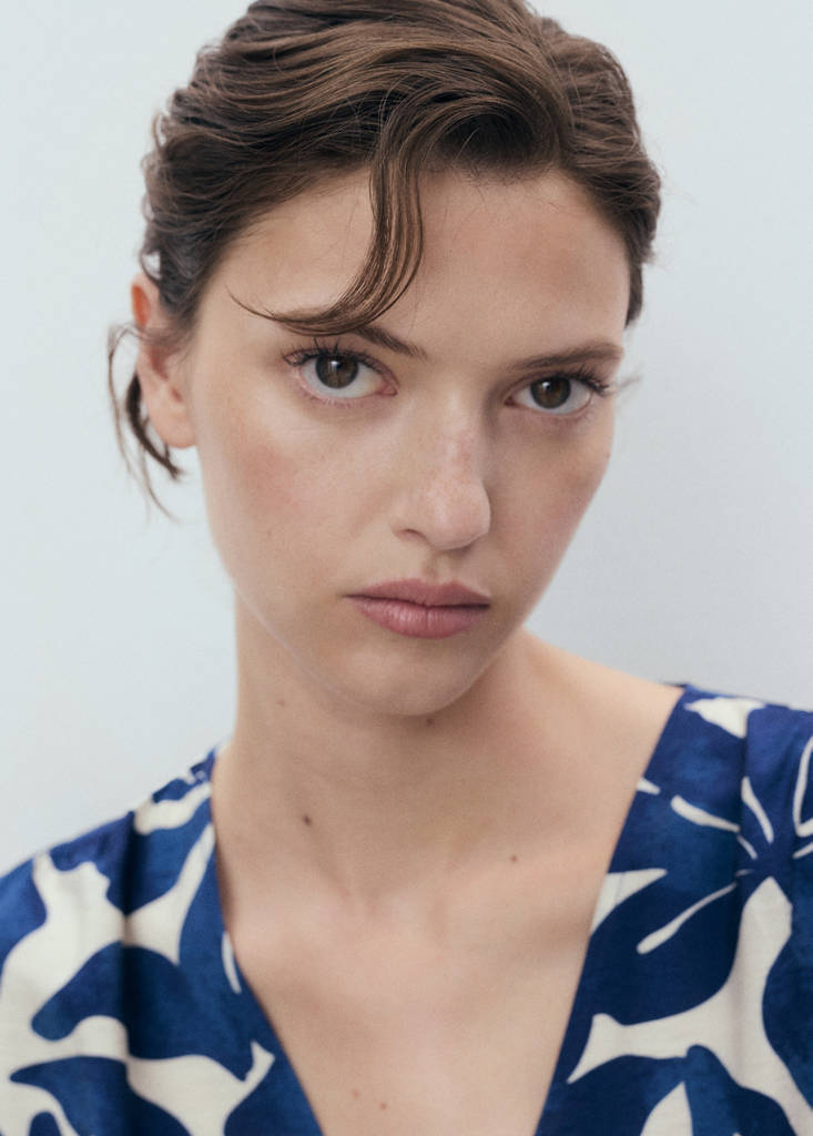 Long printed dress — Blue