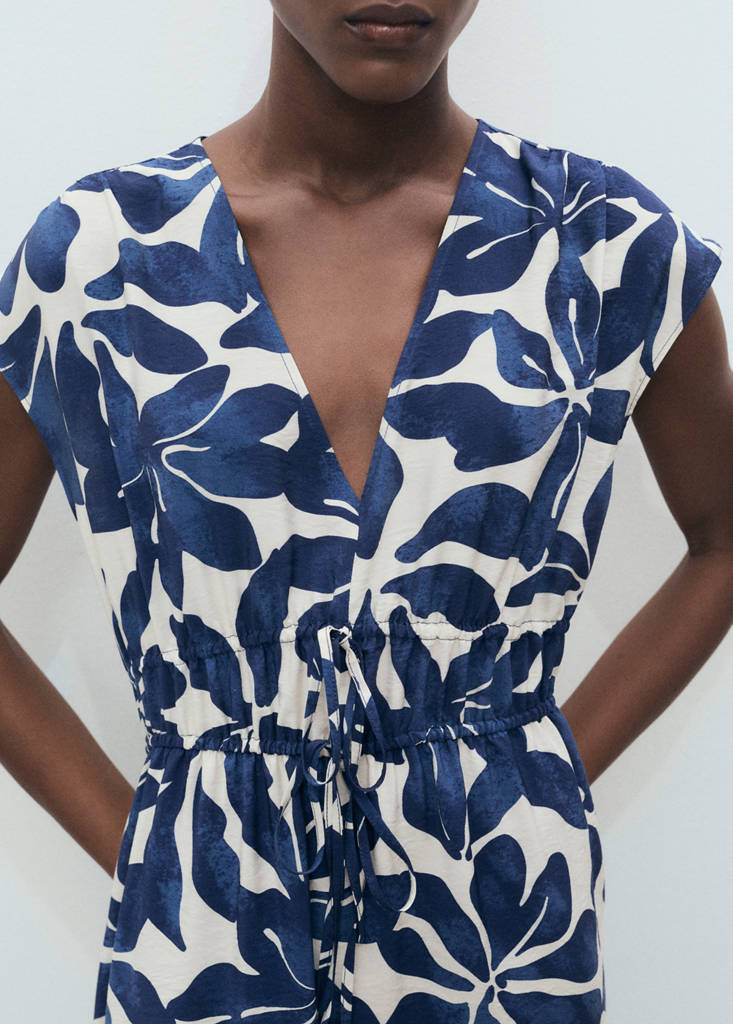 Long printed dress — Blue