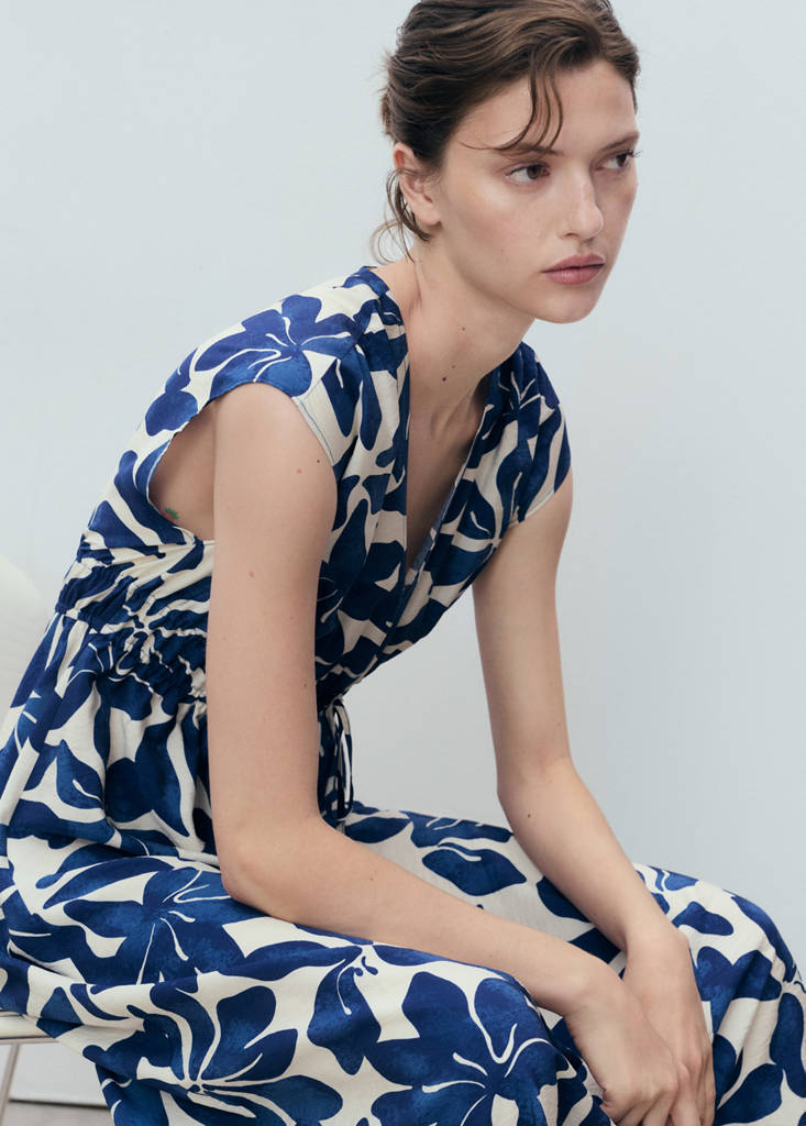 Long printed dress — Blue