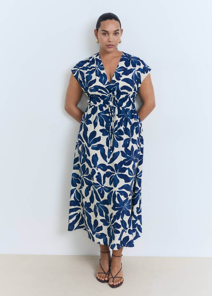 Long printed dress — Blue