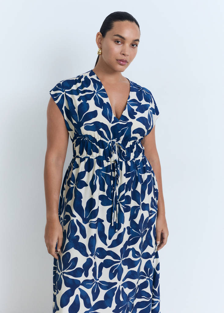 Long printed dress — Blue