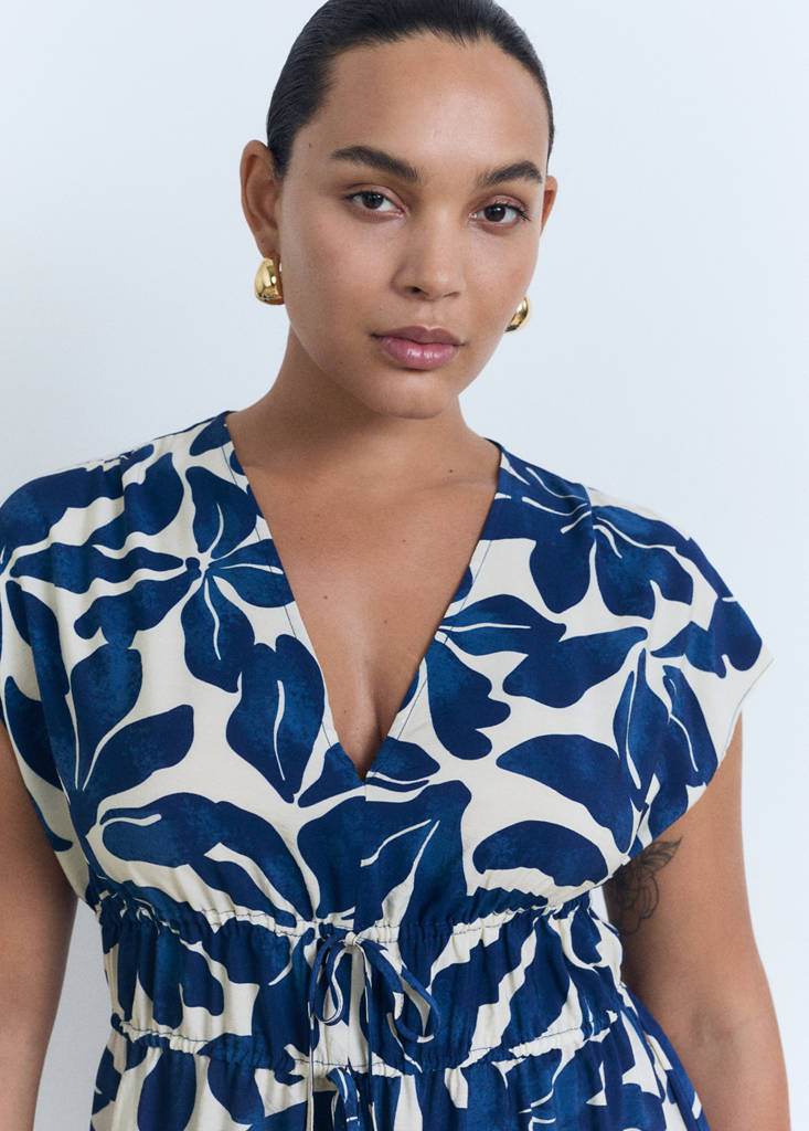 Long printed dress — Blue