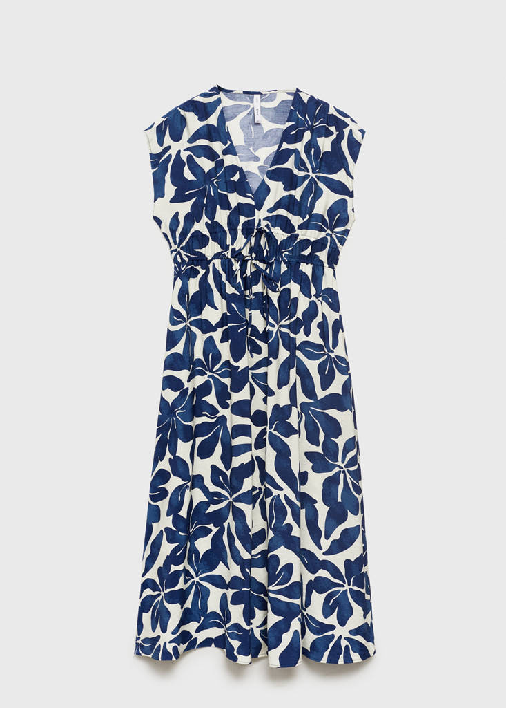 Long printed dress — Blue