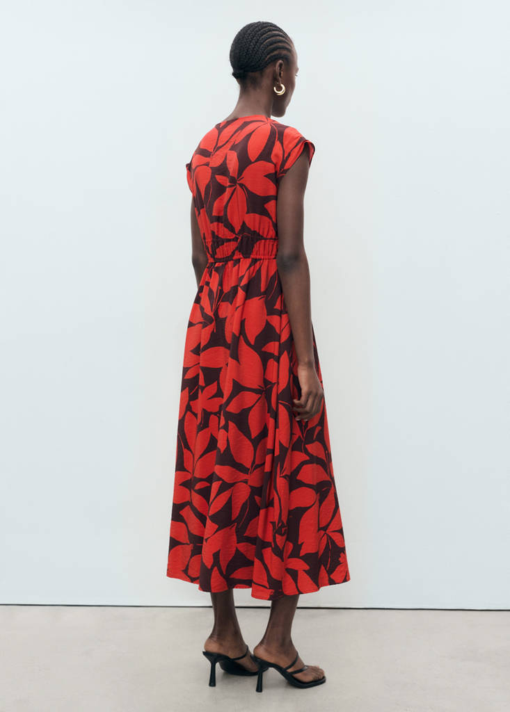 Long printed dress — Red