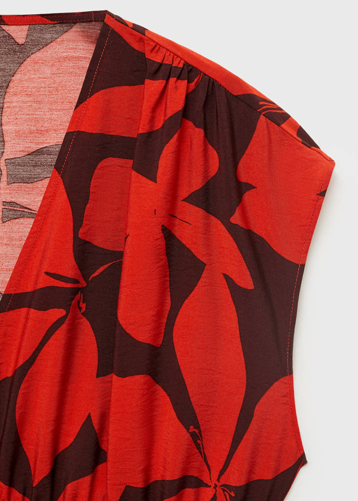 Long printed dress — Red