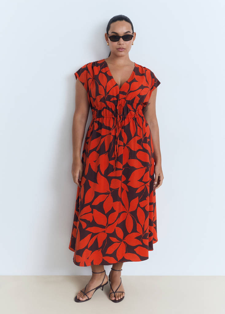 Long printed dress — Red
