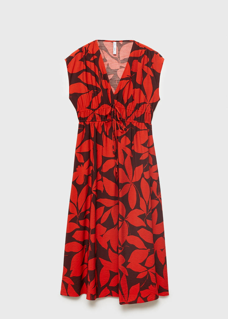 Long printed dress — Red