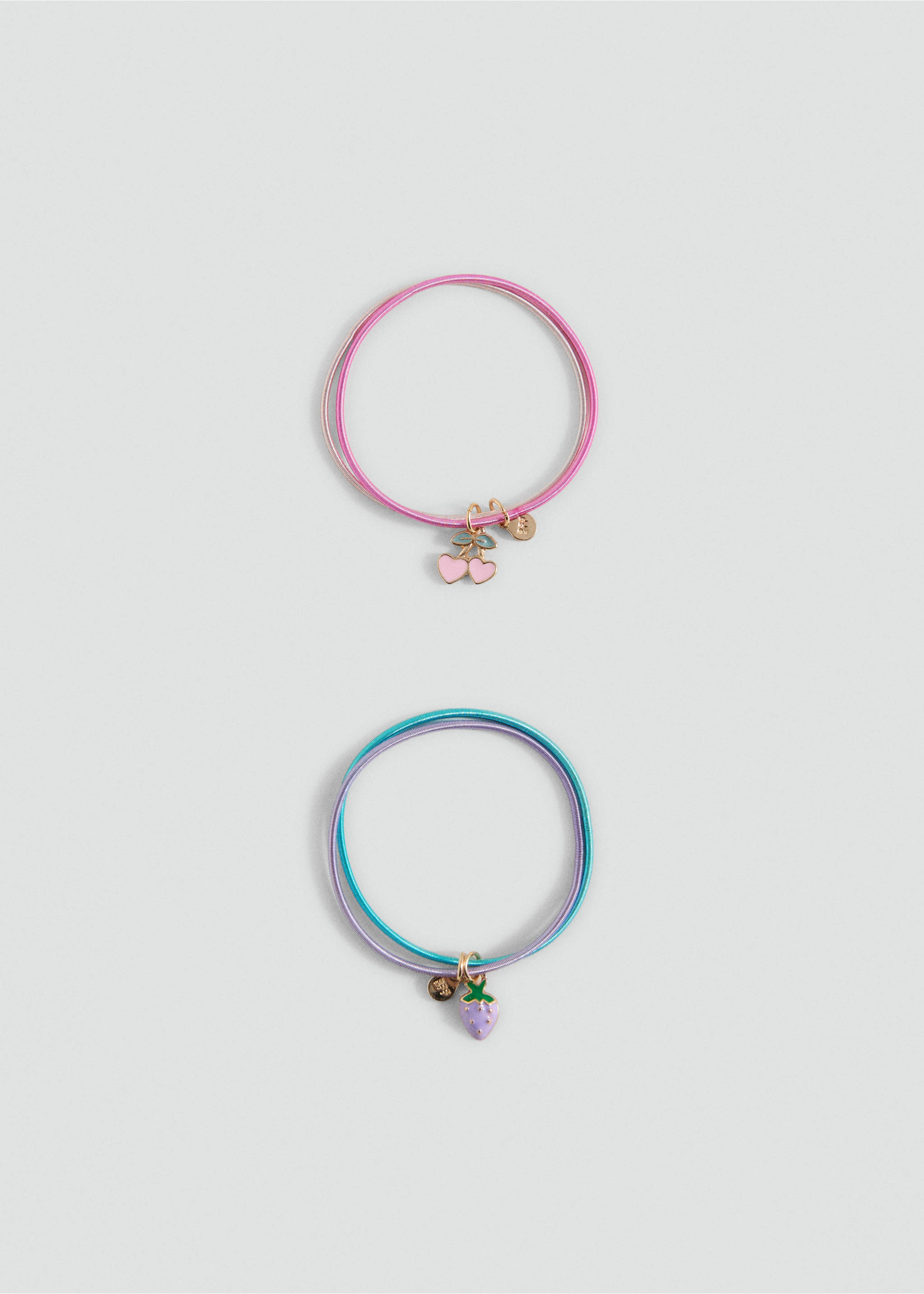 Pack 2 pulseras - Plano medio, Rosa. Ref: 17031165-00.