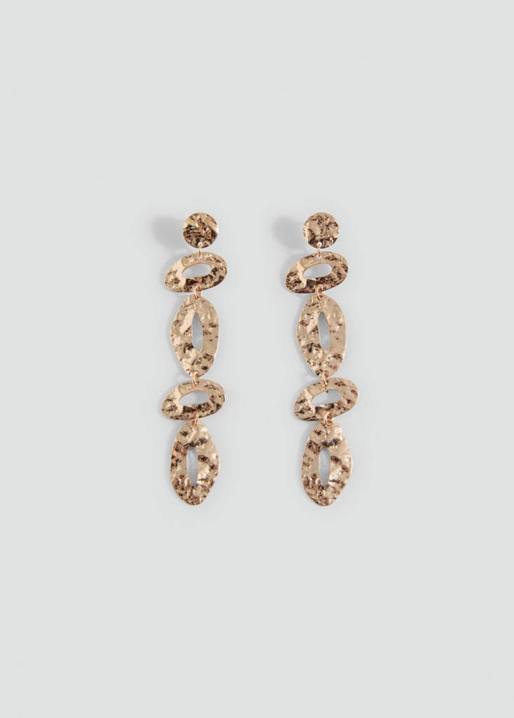 Geometric pendant earrings — Gold