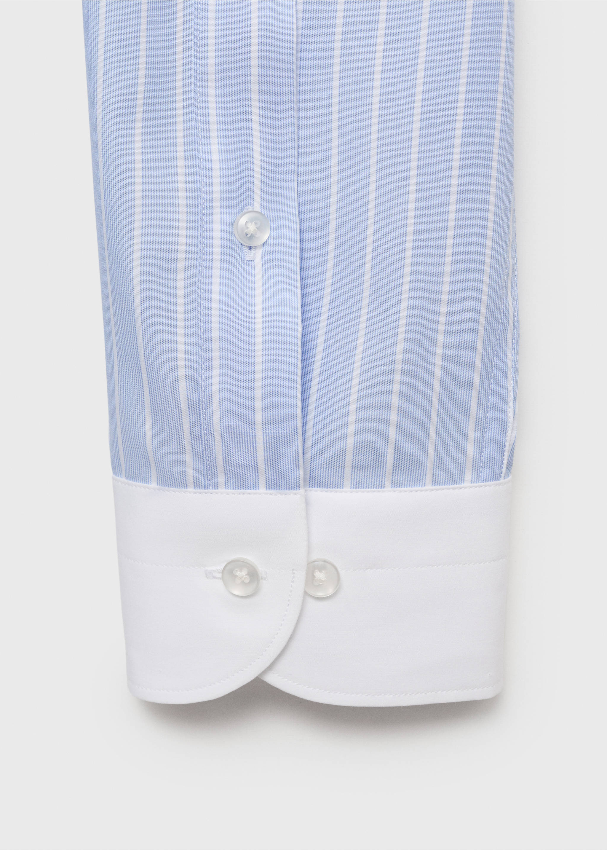 Chemise costume slim-fit en imprimé rayé - Détail de l'article 8, Bleu ciel. Ref: 17031176-00.